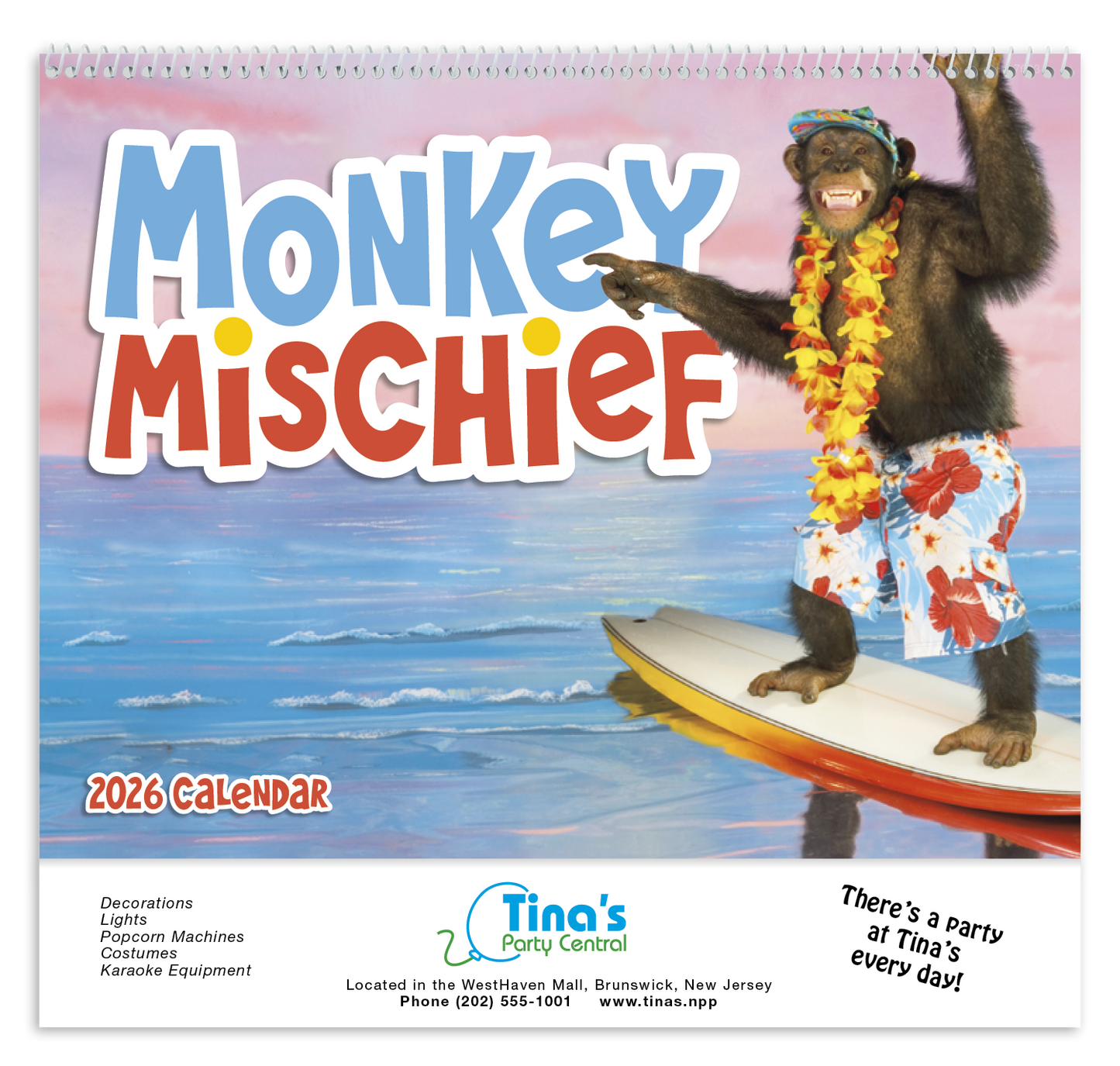 Good Value Monkey Mischief Spiral Calendar-7033