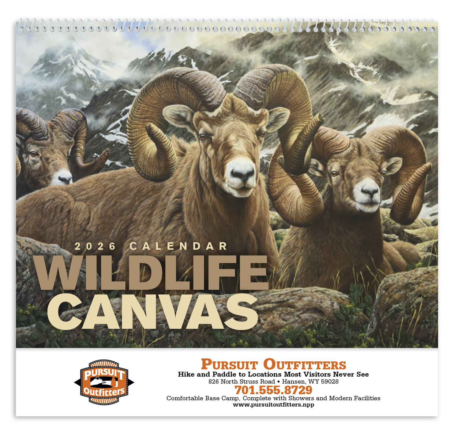 Good Value Wildlife Canvas Spiral Calendar-7038