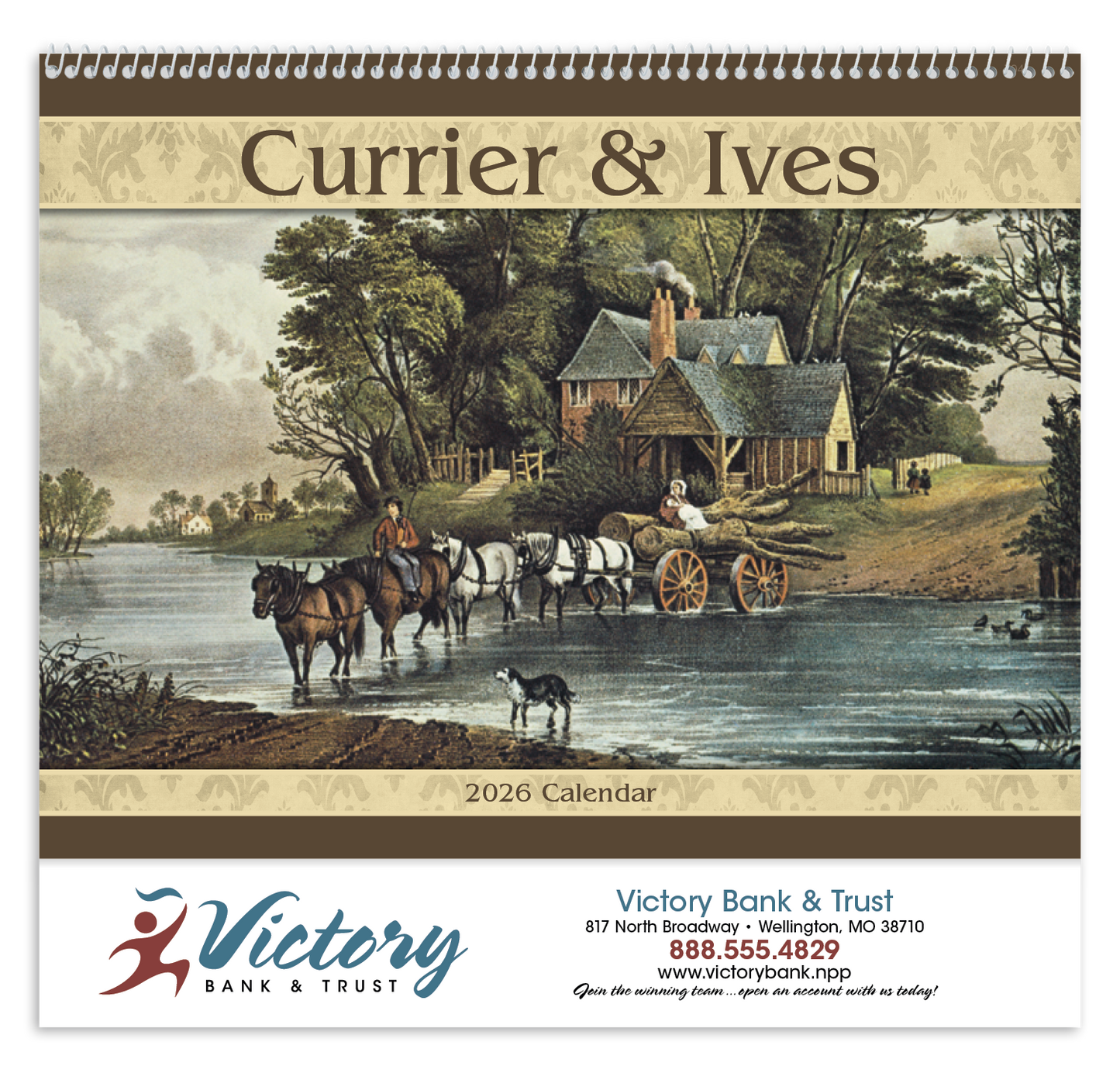 Good Value Currier Ives Spiral Calendar-7041