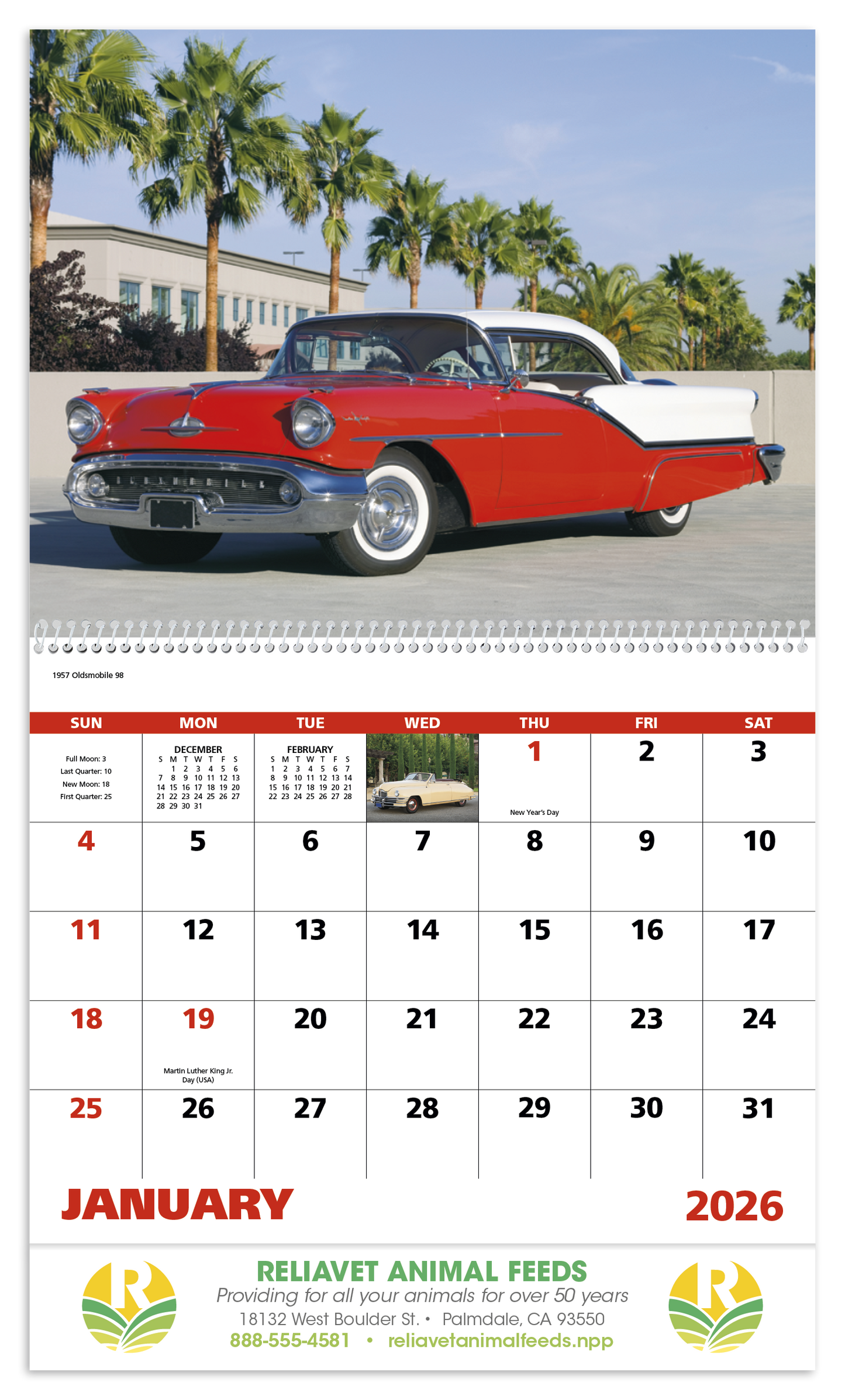 Good Value Classic Autos Spiral Calendar-7042