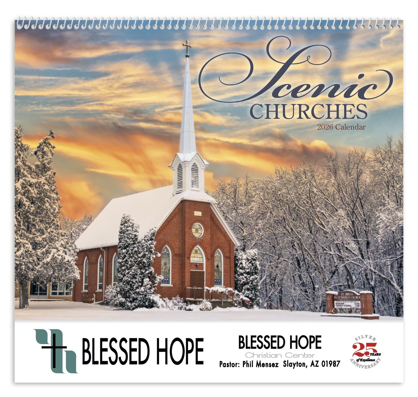 Good Value Scenic Churches Spiral Calendar-7045