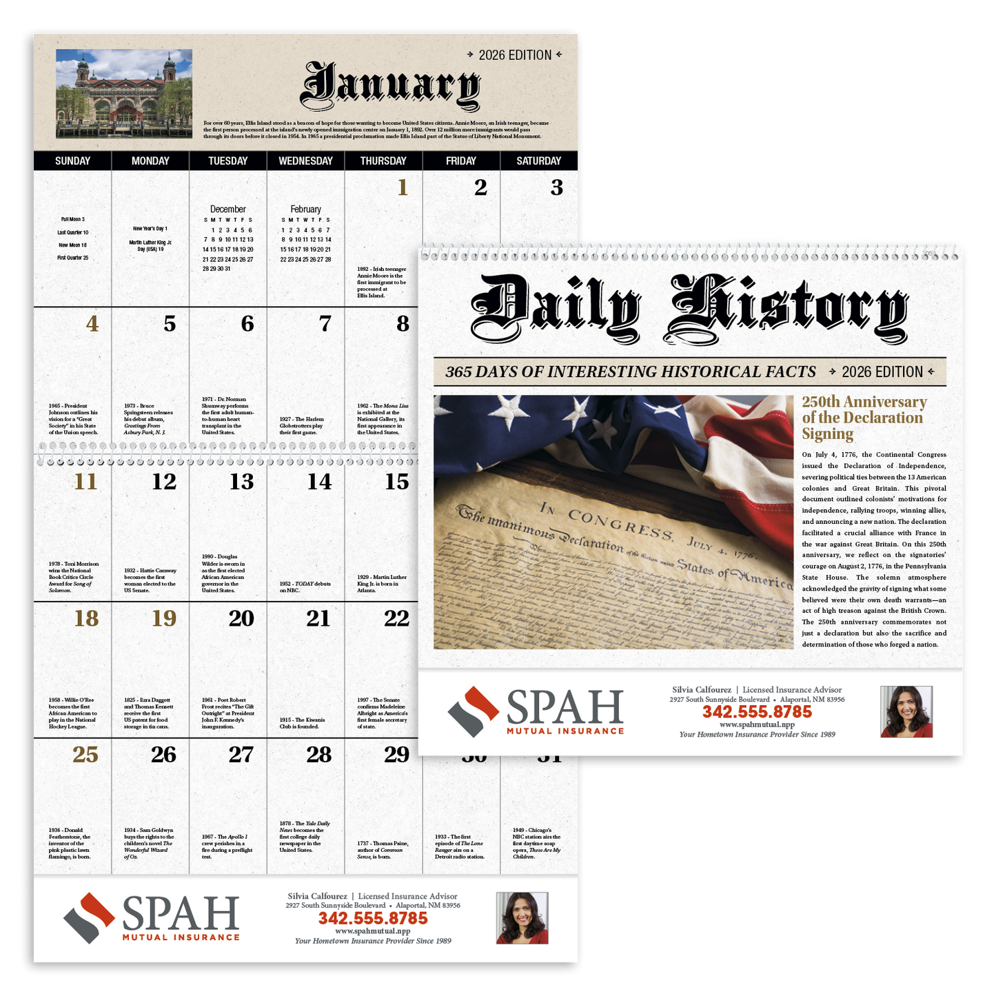 Good Value Daily History Spiral Calendar-7052