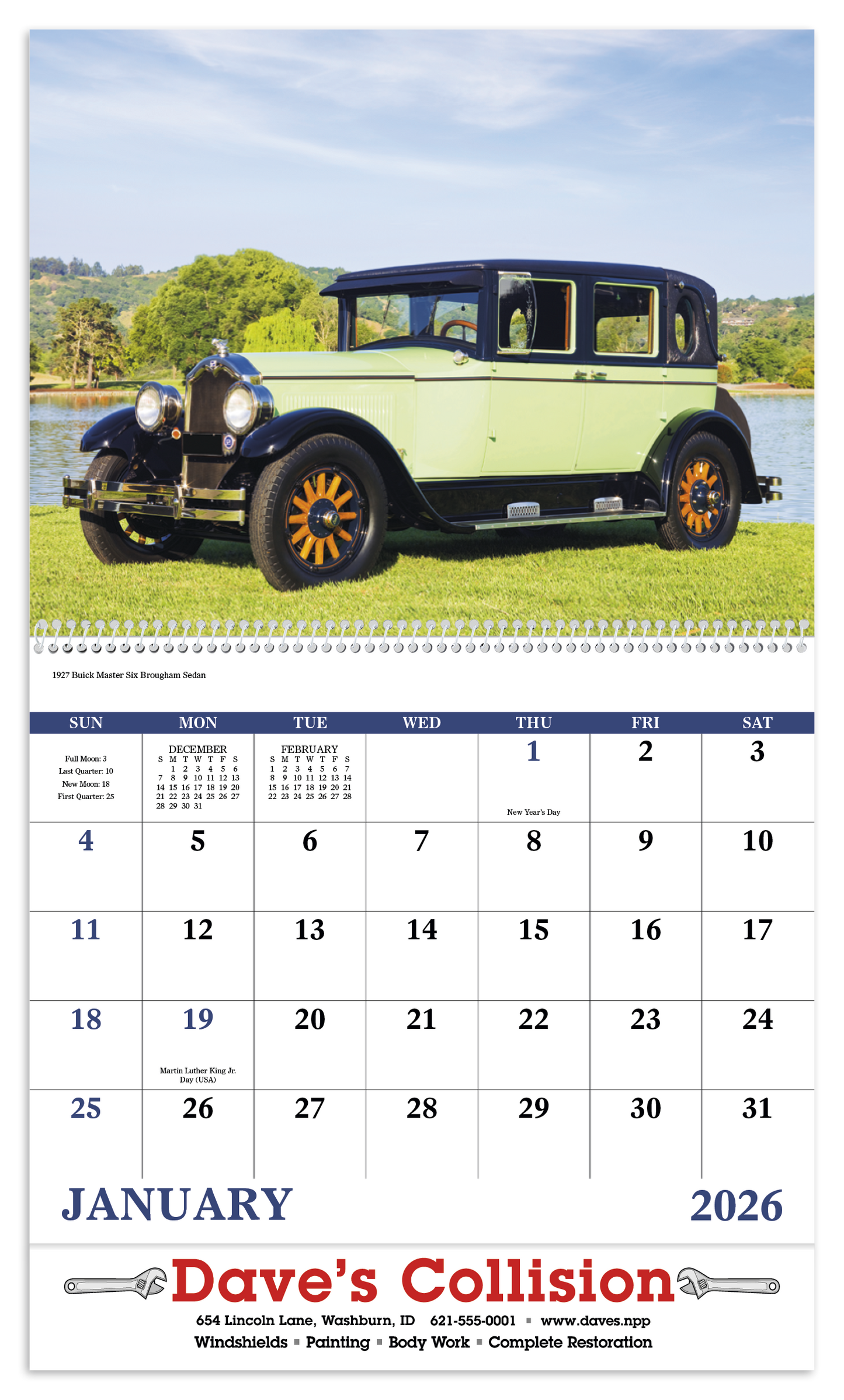 Good Value Antique Autos Spiral Calendar-7057