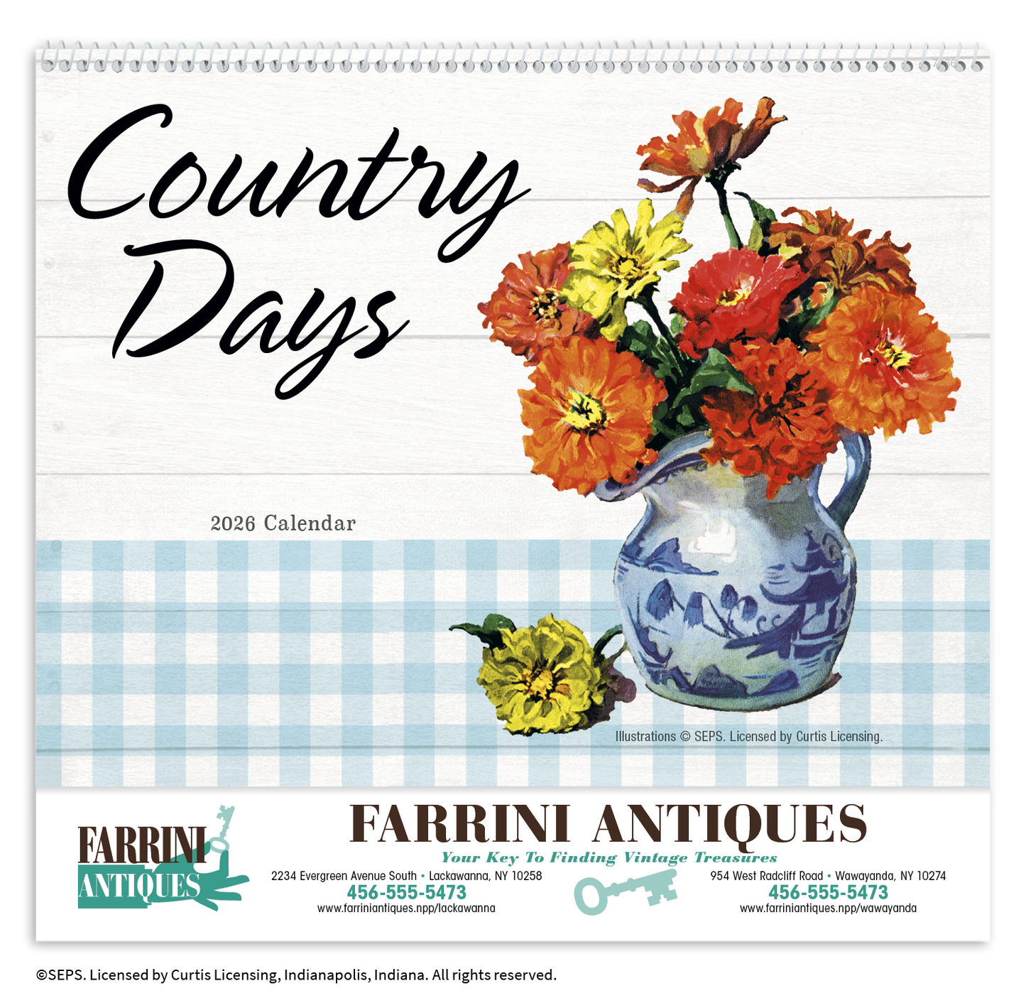 Good Value Country Days Spiral Calendar-7066