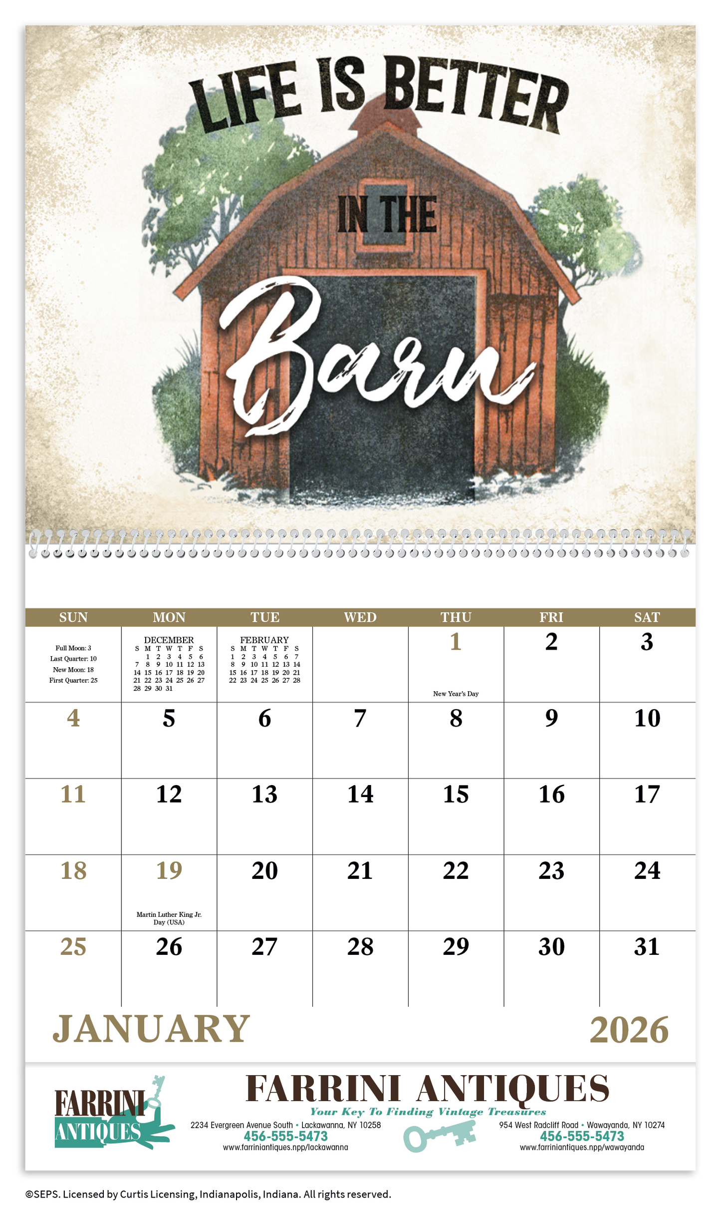 Good Value Country Days Spiral Calendar-7066