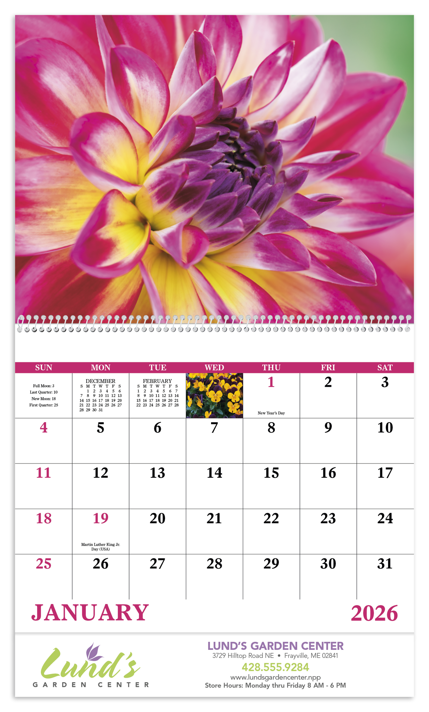 Good Value Flowers Spiral Calendar-7080