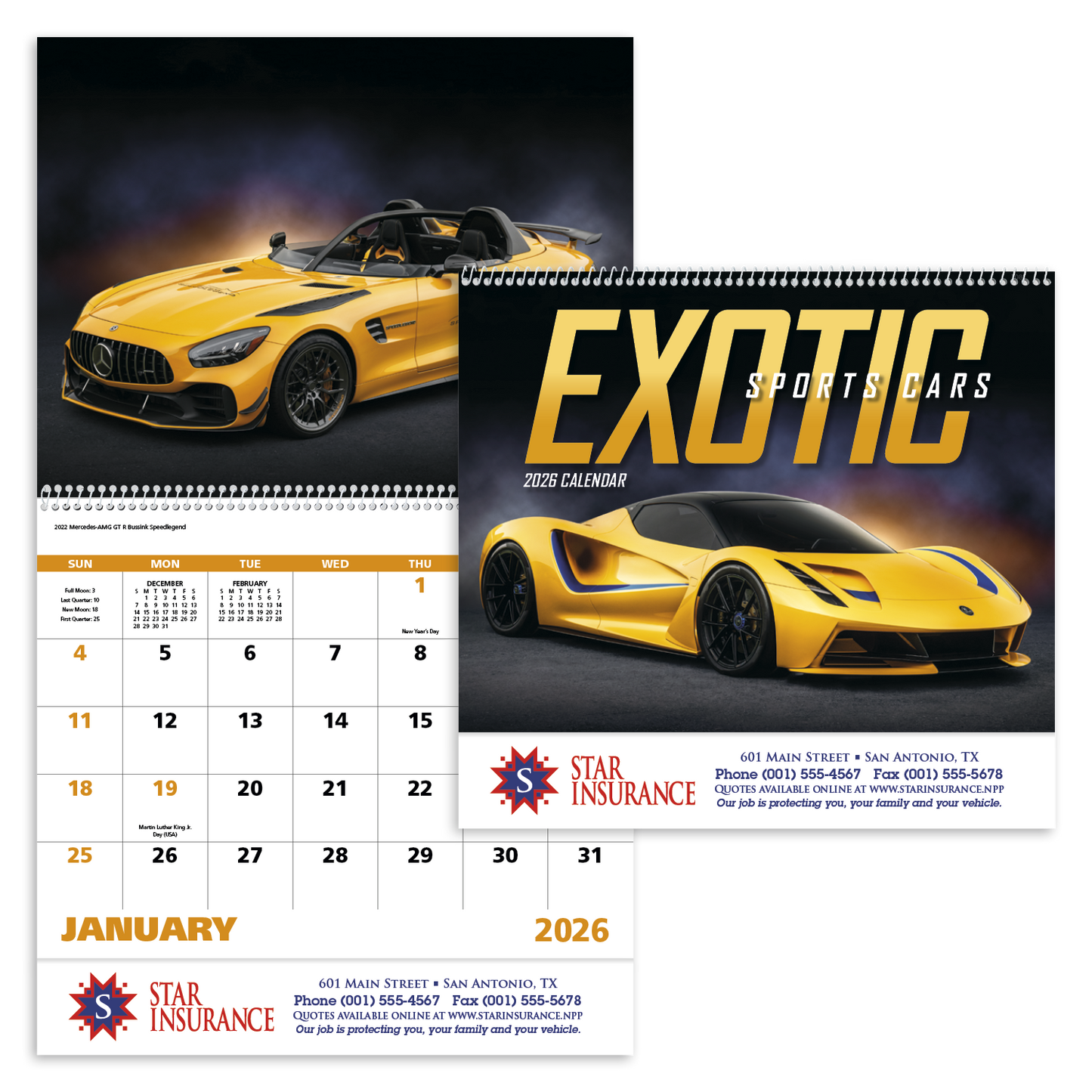Good Value Exotic Sports Cars Spiral Calendar-7081