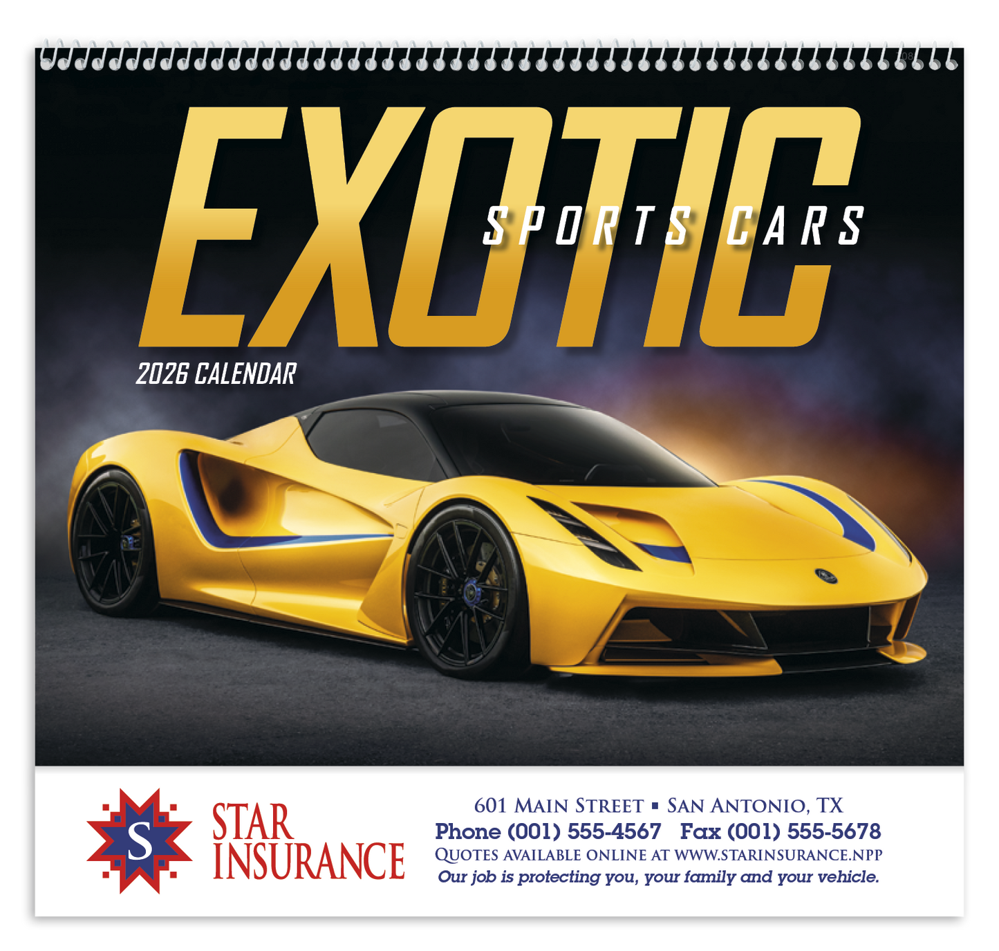 Good Value Exotic Sports Cars Spiral Calendar-7081