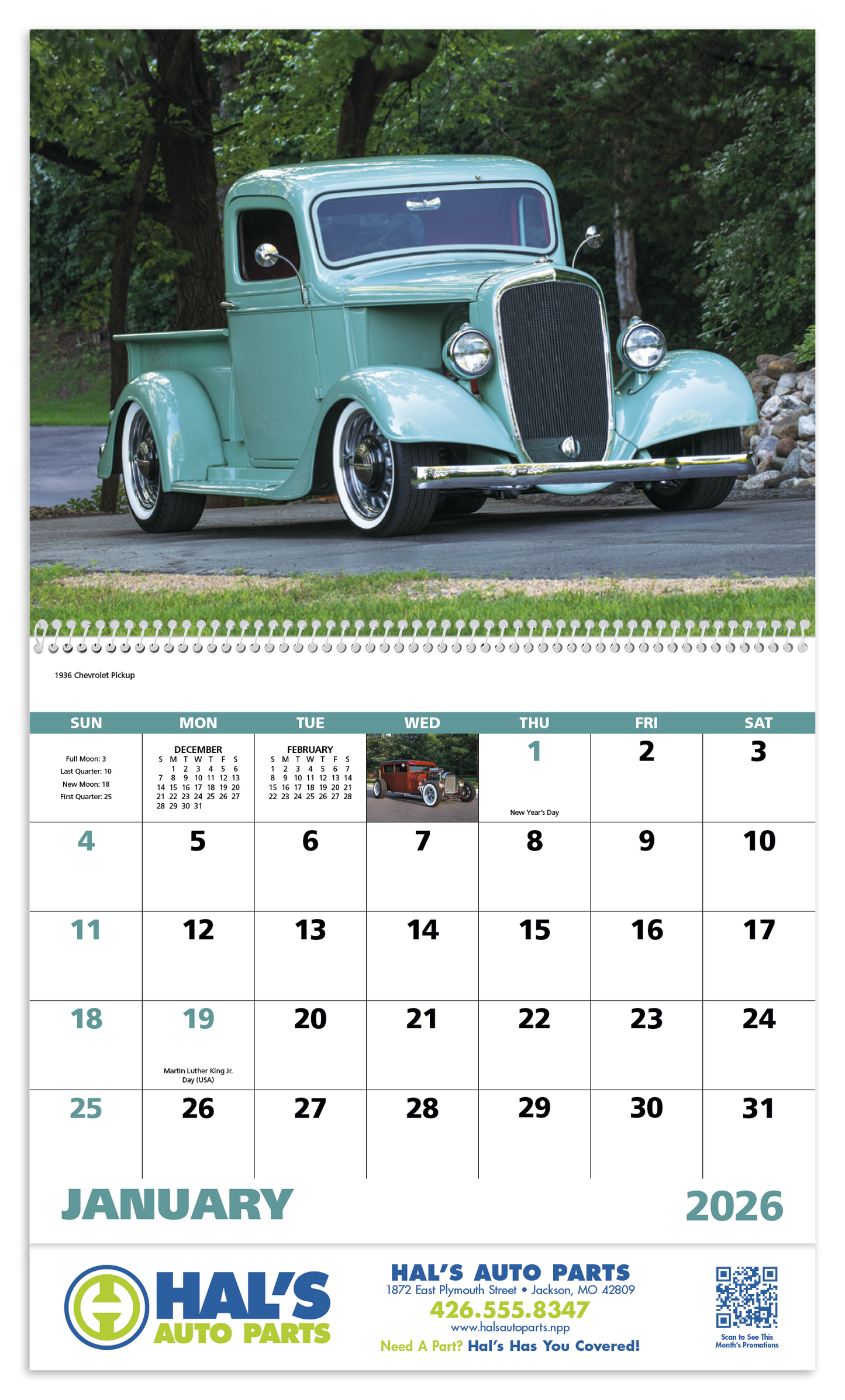 Good Value Street Rods Spiral Calendar-7083