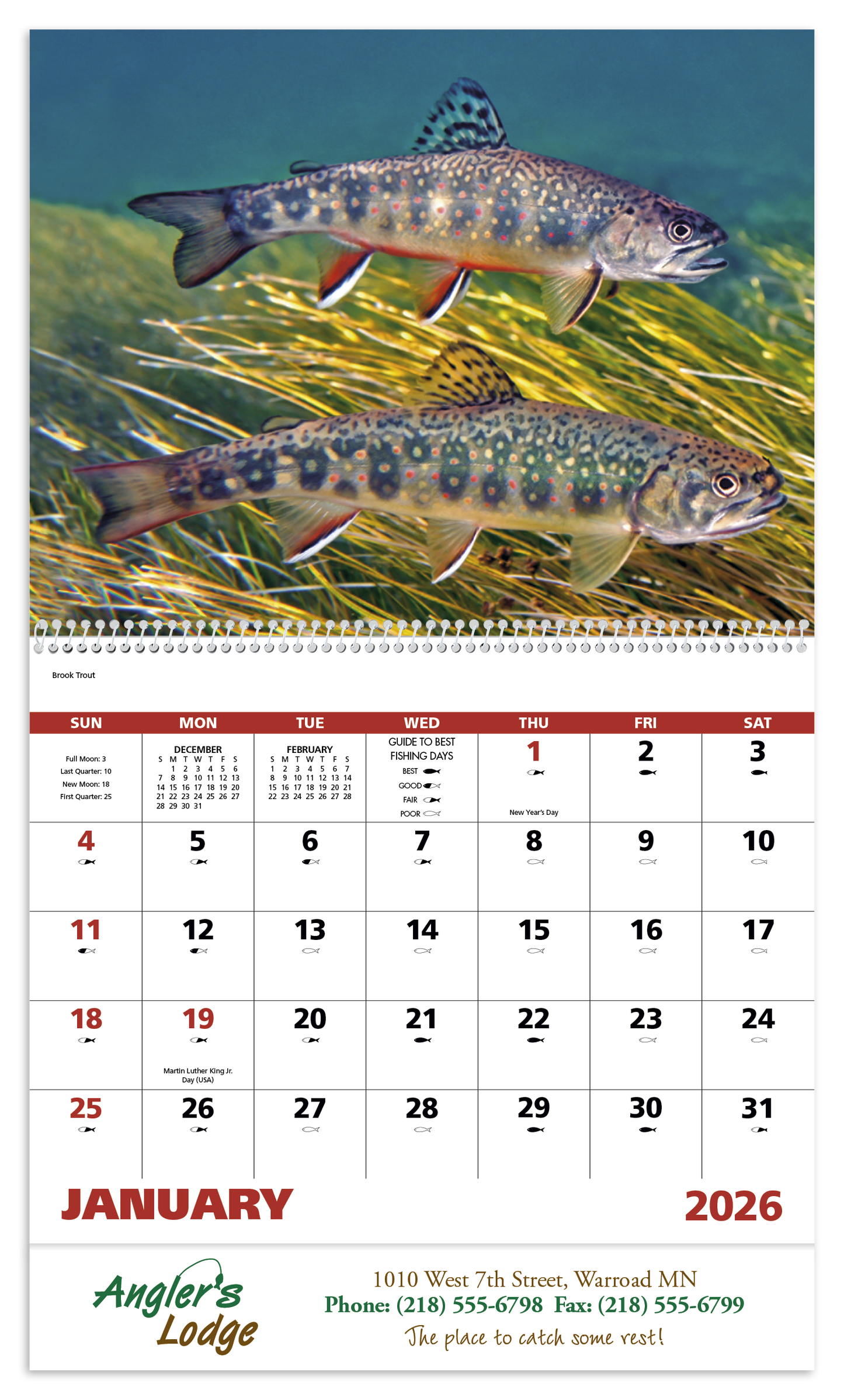 Good Value Fishing Spiral Calendar-7099