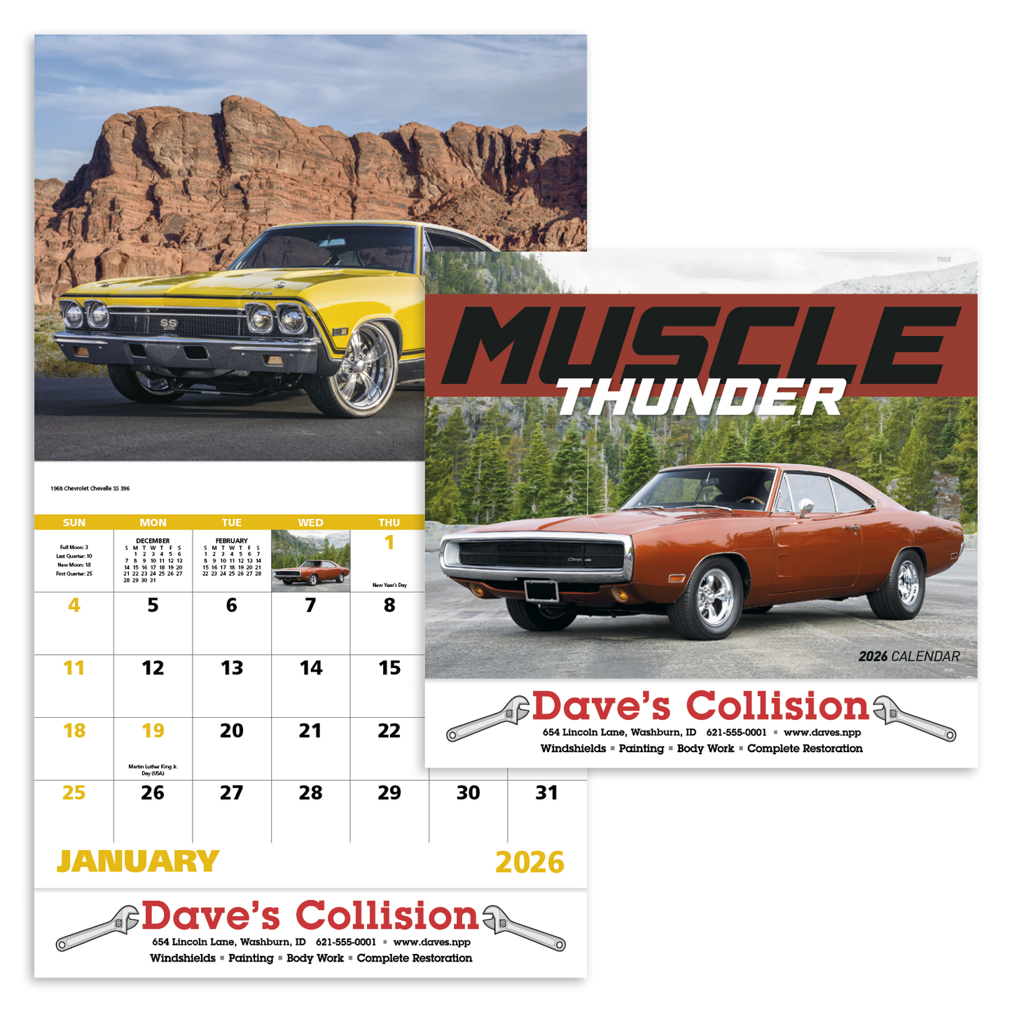 Good Value Muscle Thunder Stapled Calendar-7205