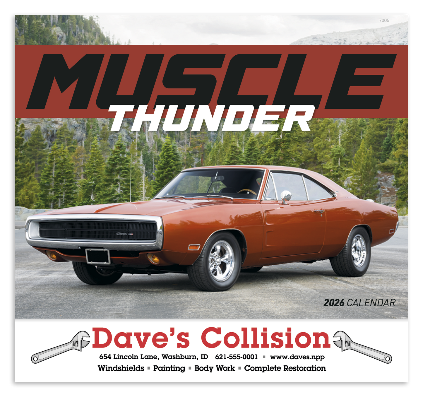 Good Value Muscle Thunder Stapled Calendar-7205