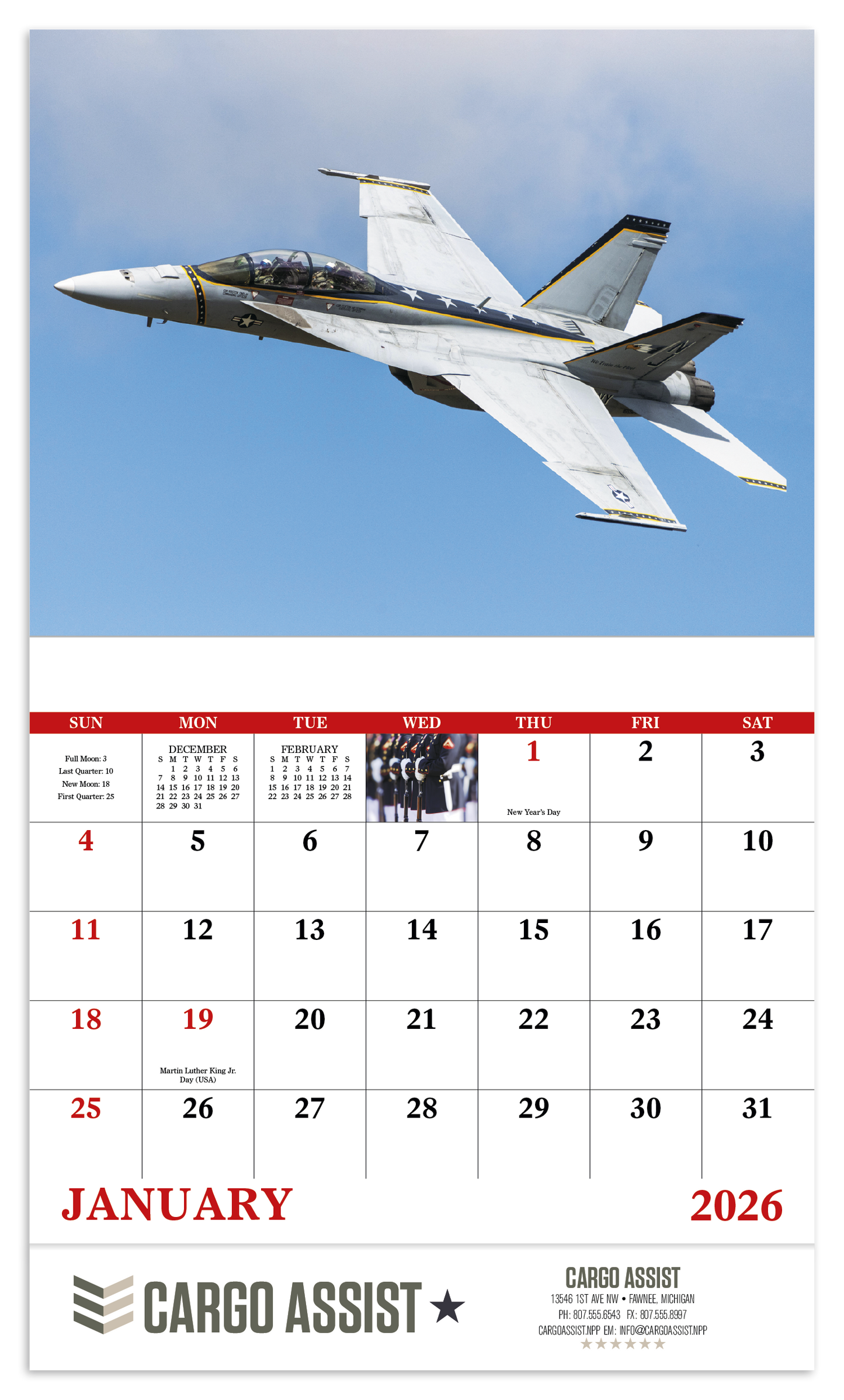 Good Value American Armed Forces Stapled Calendar-7212
