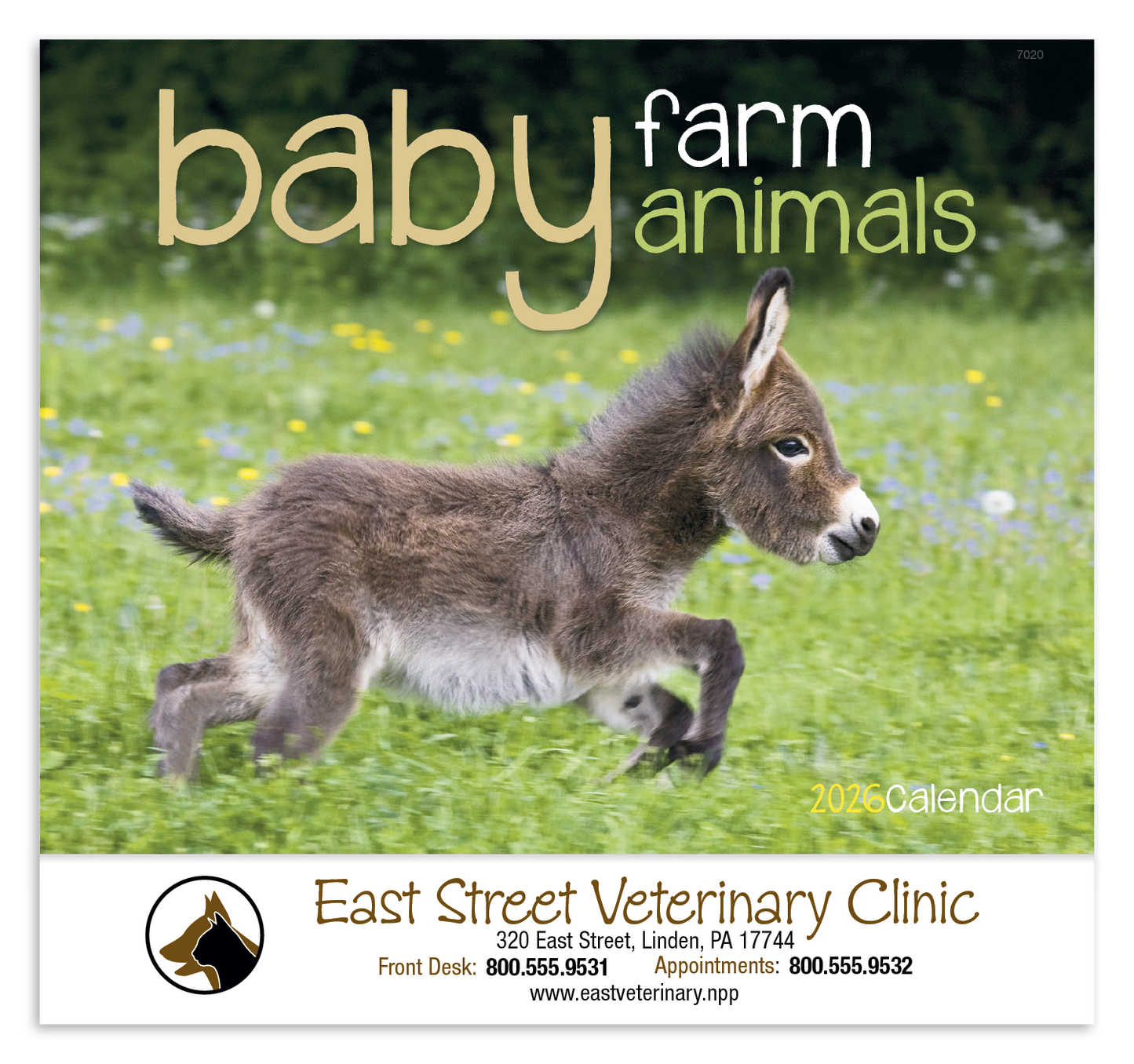 Good Value Baby Farm Animals Stapled Calendar-7220