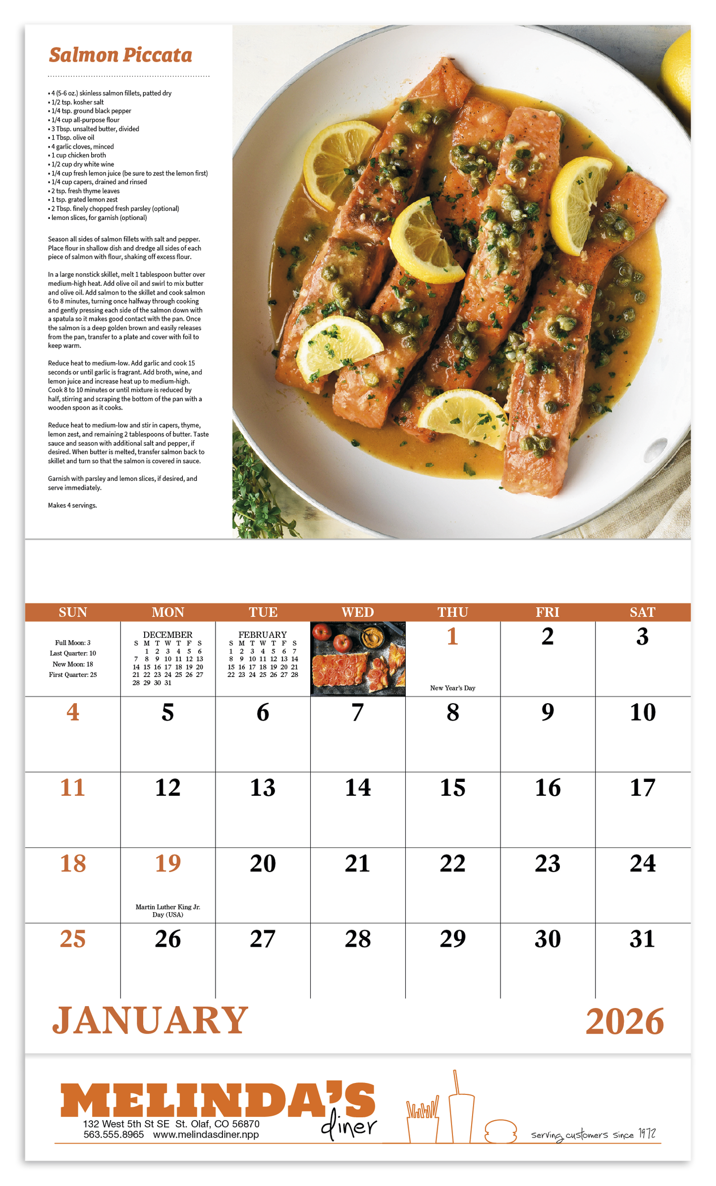 Good Value Delicious Dining Stapled Calendar-7231