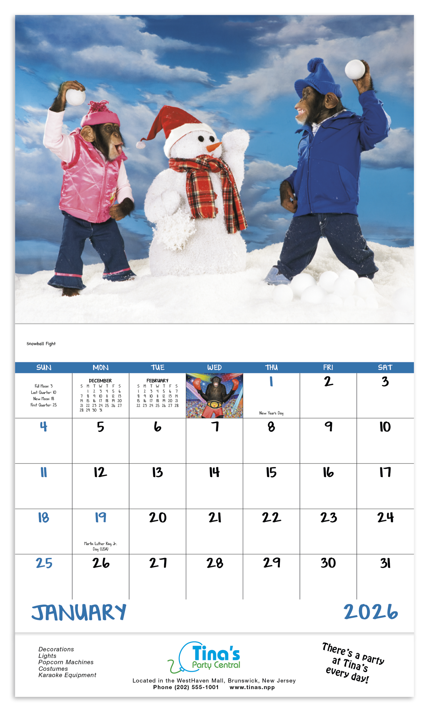 Good Value Monkey Mischief Stapled Calendar-7233