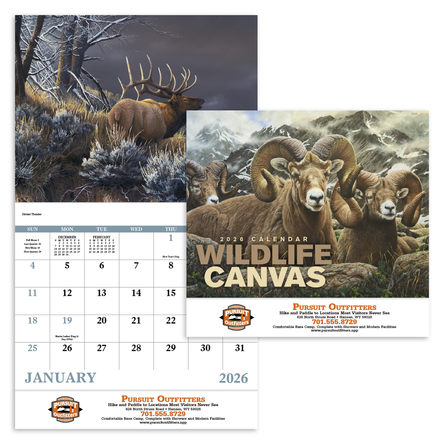 Good Value Wildlife Canvas Stapled Calendar-7238