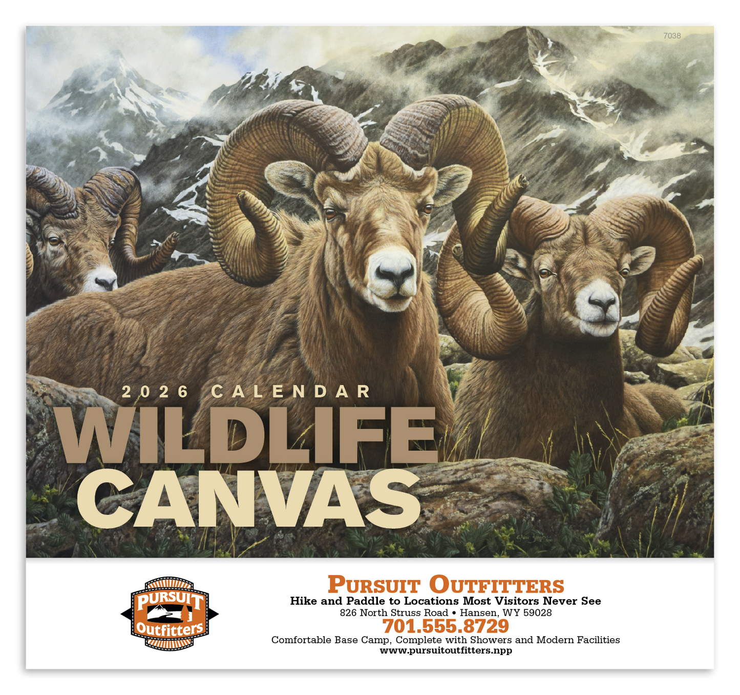 Good Value Wildlife Canvas Stapled Calendar-7238