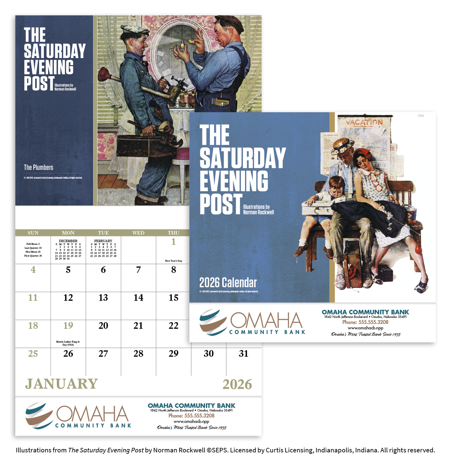 Good Value The Saturday Evening Post Illustrations by Norman Rockwell Stapled Calendar-7239