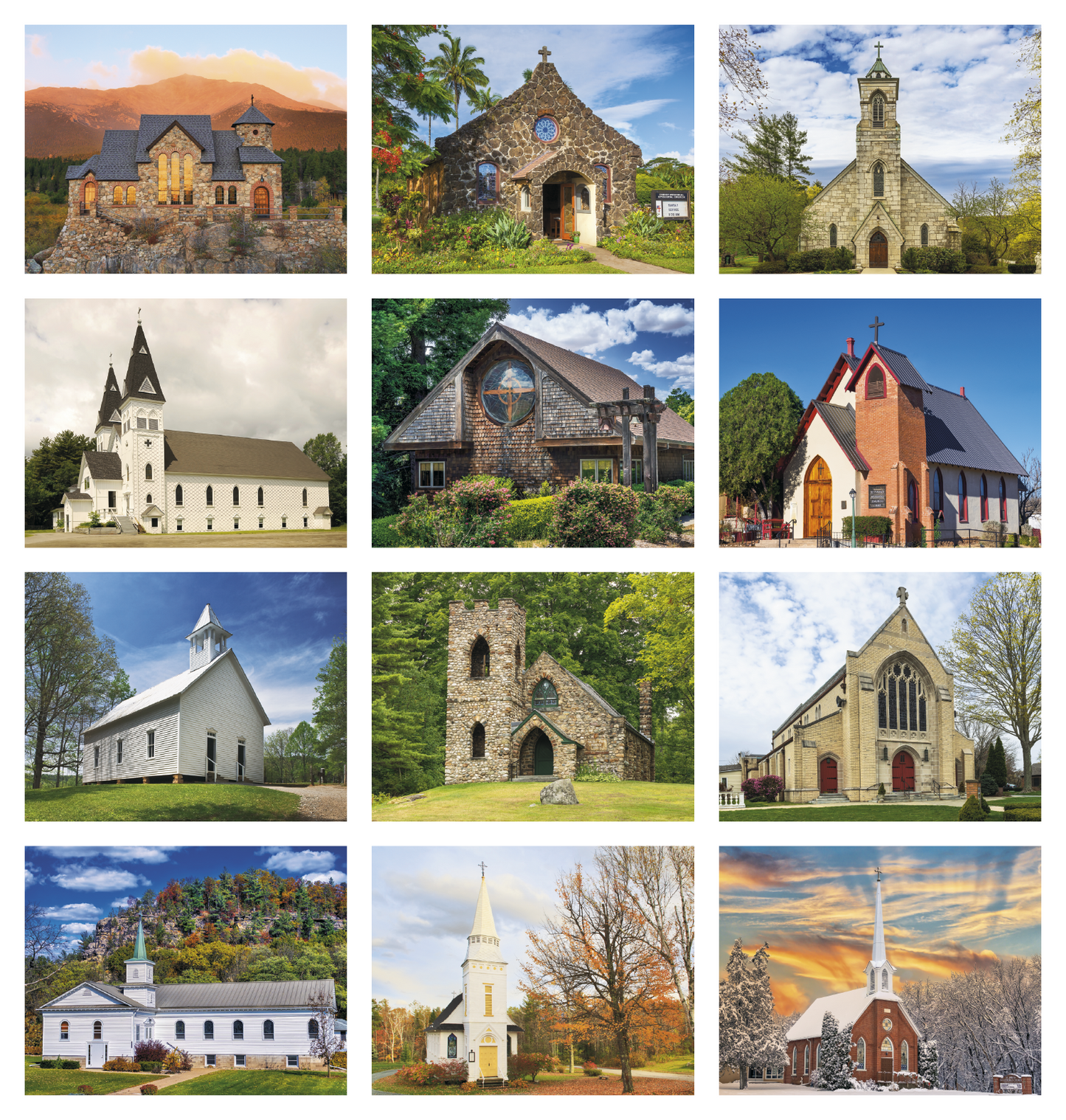Good Value Scenic Churches Stapled Calendar-7245