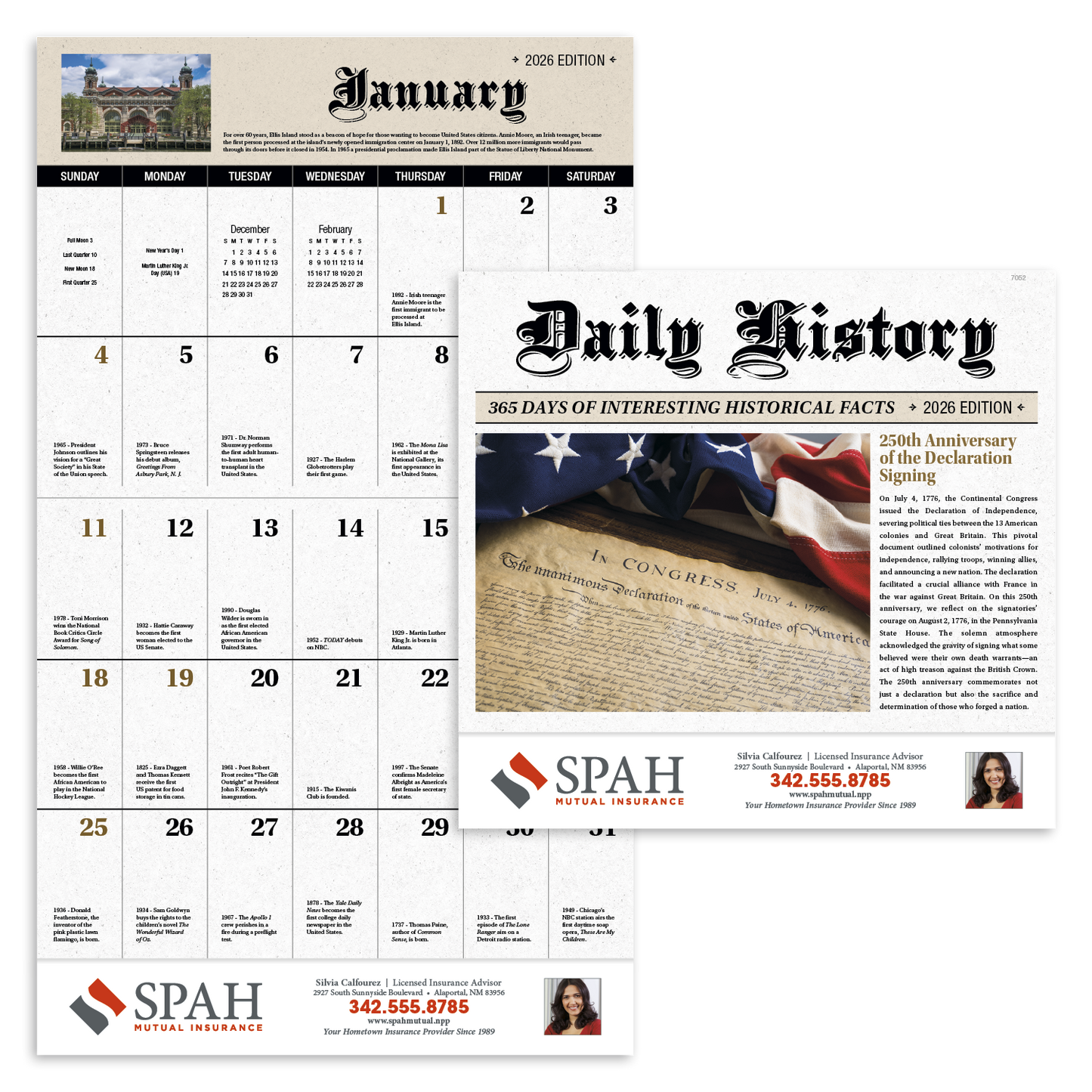 Good Value Daily History Stapled Calendar-7252