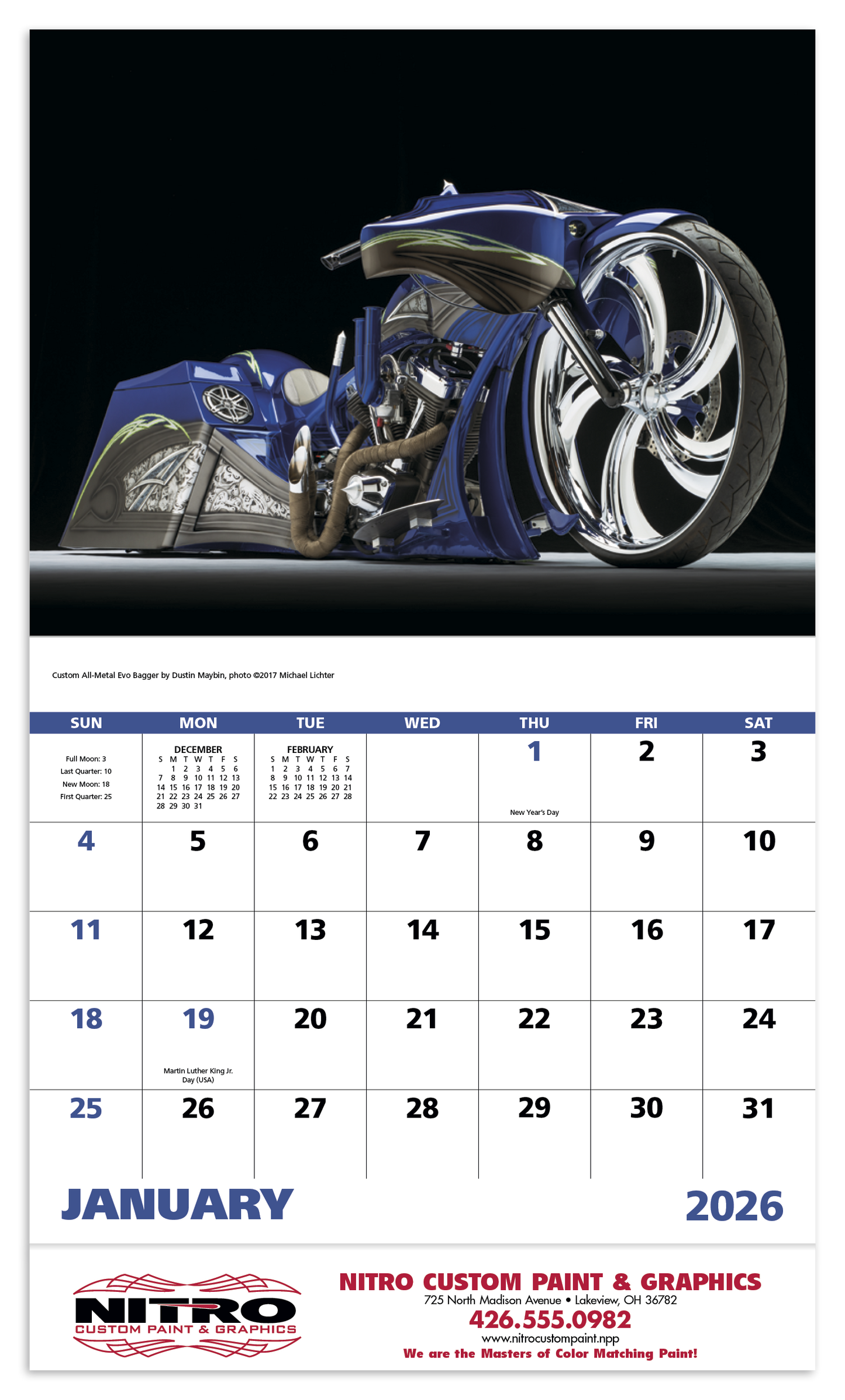 Good Value Motorcycles Stapled Calendar-7256