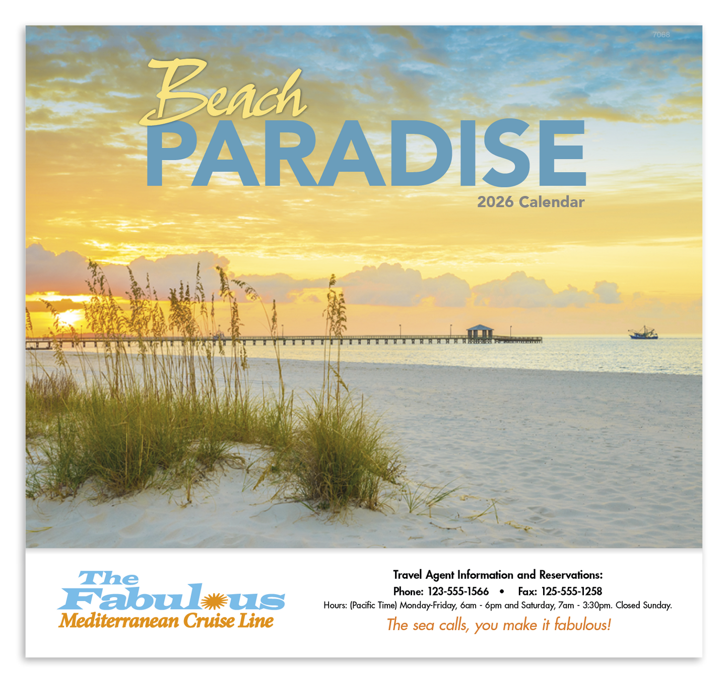 Good Value Beach Paradise Stapled Calendar-7268