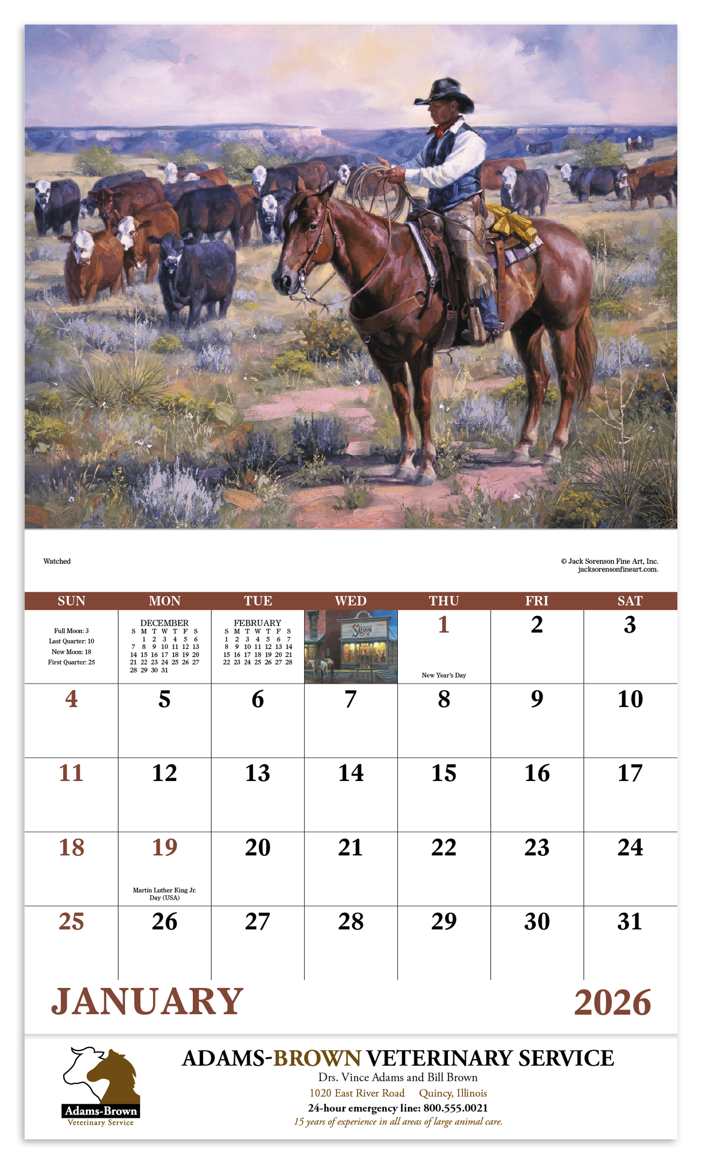Good Value Western Frontier Stapled Calendar-7271