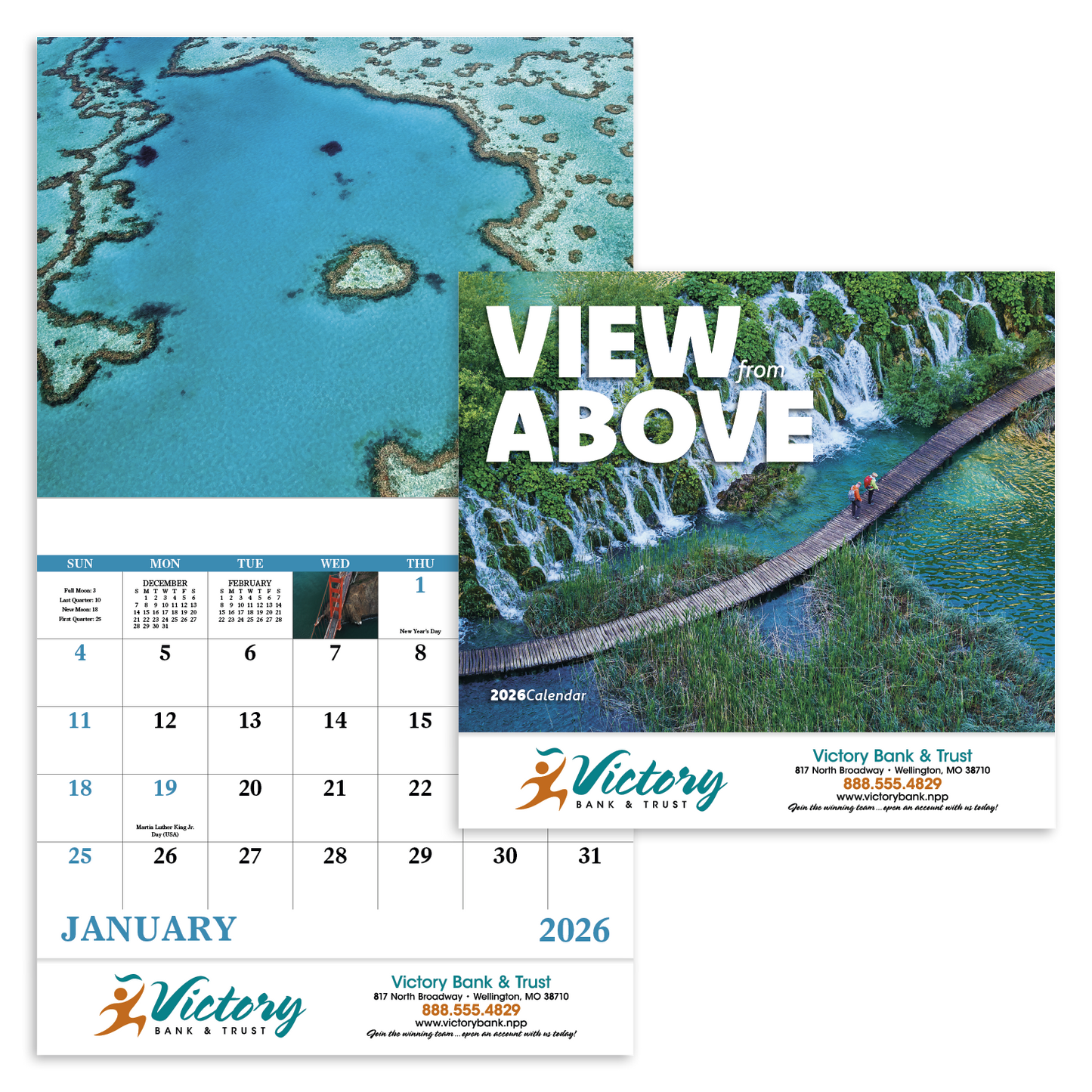 Good Value View from Above Stapled Calendar-7284