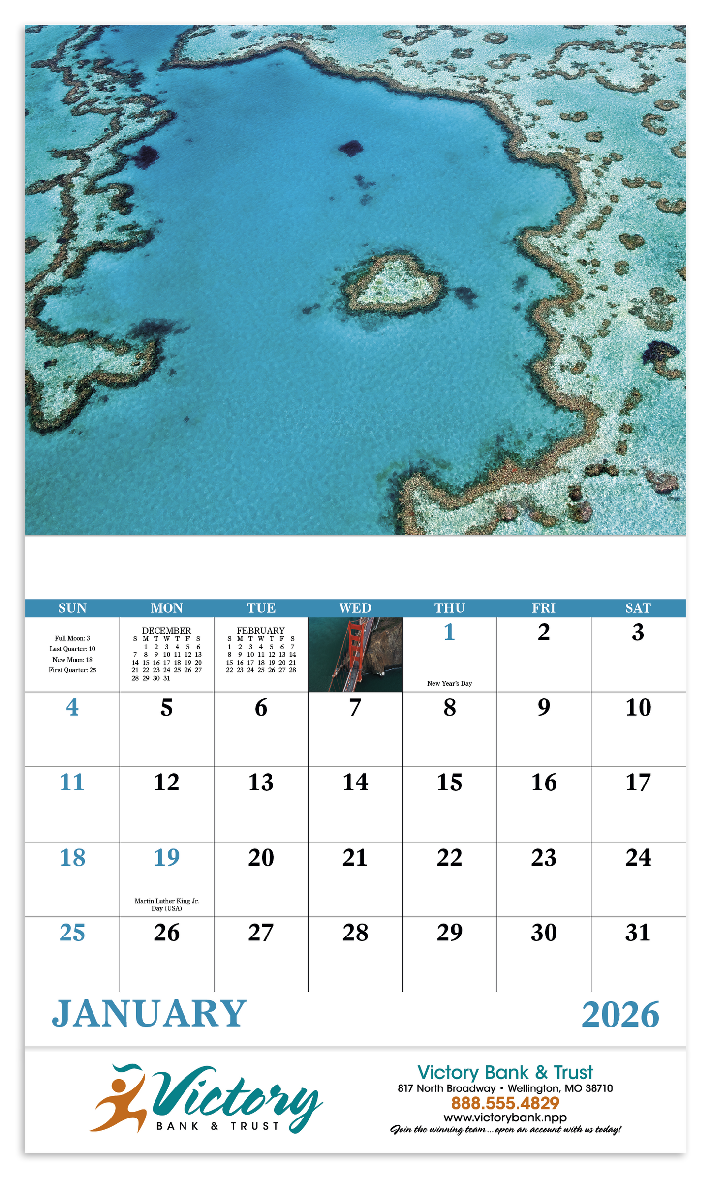 Good Value View from Above Stapled Calendar-7284