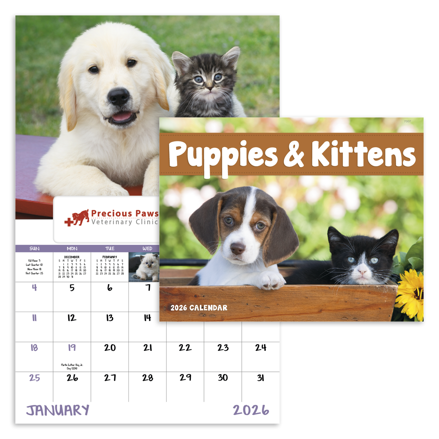 Good Value Puppies Kittens Window Calendar-7507