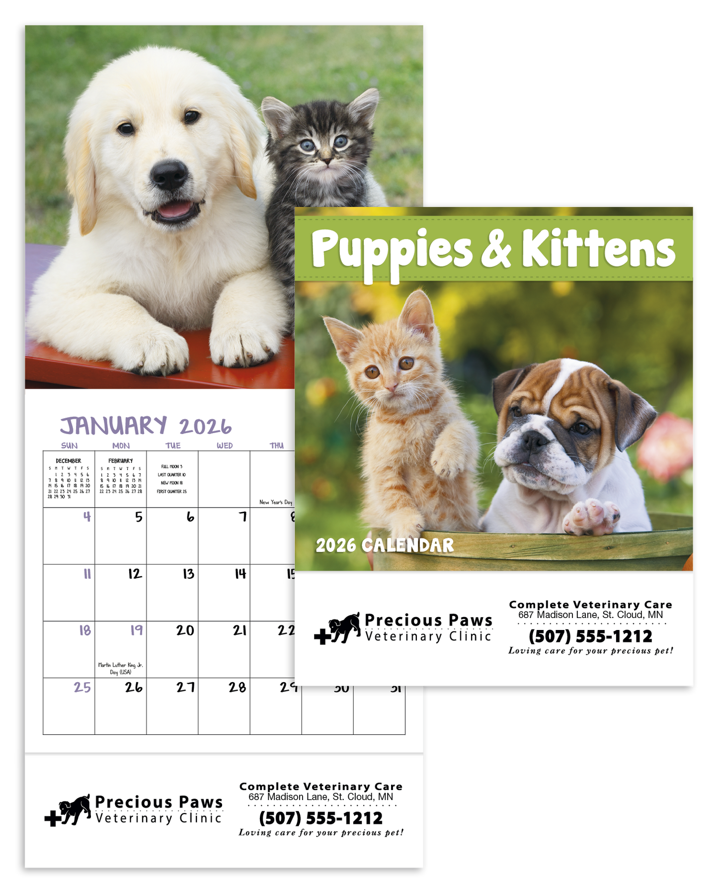 Good Value Puppies Kittens Mini Calendar-7708