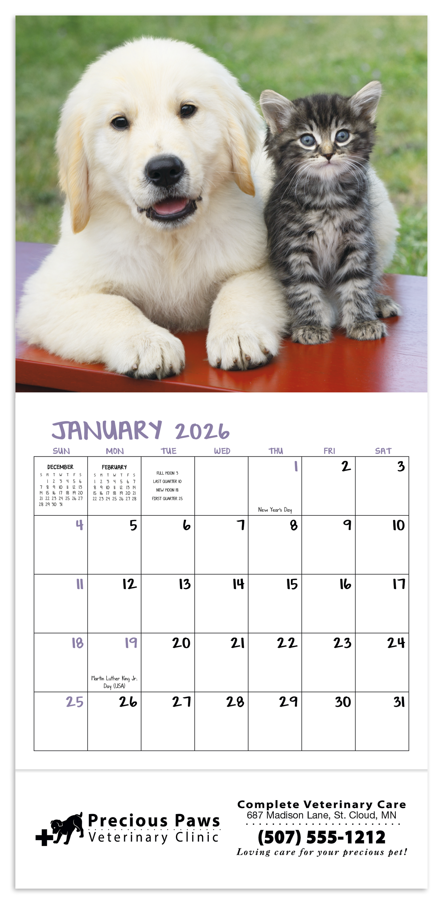 Good Value Puppies Kittens Mini Calendar-7708