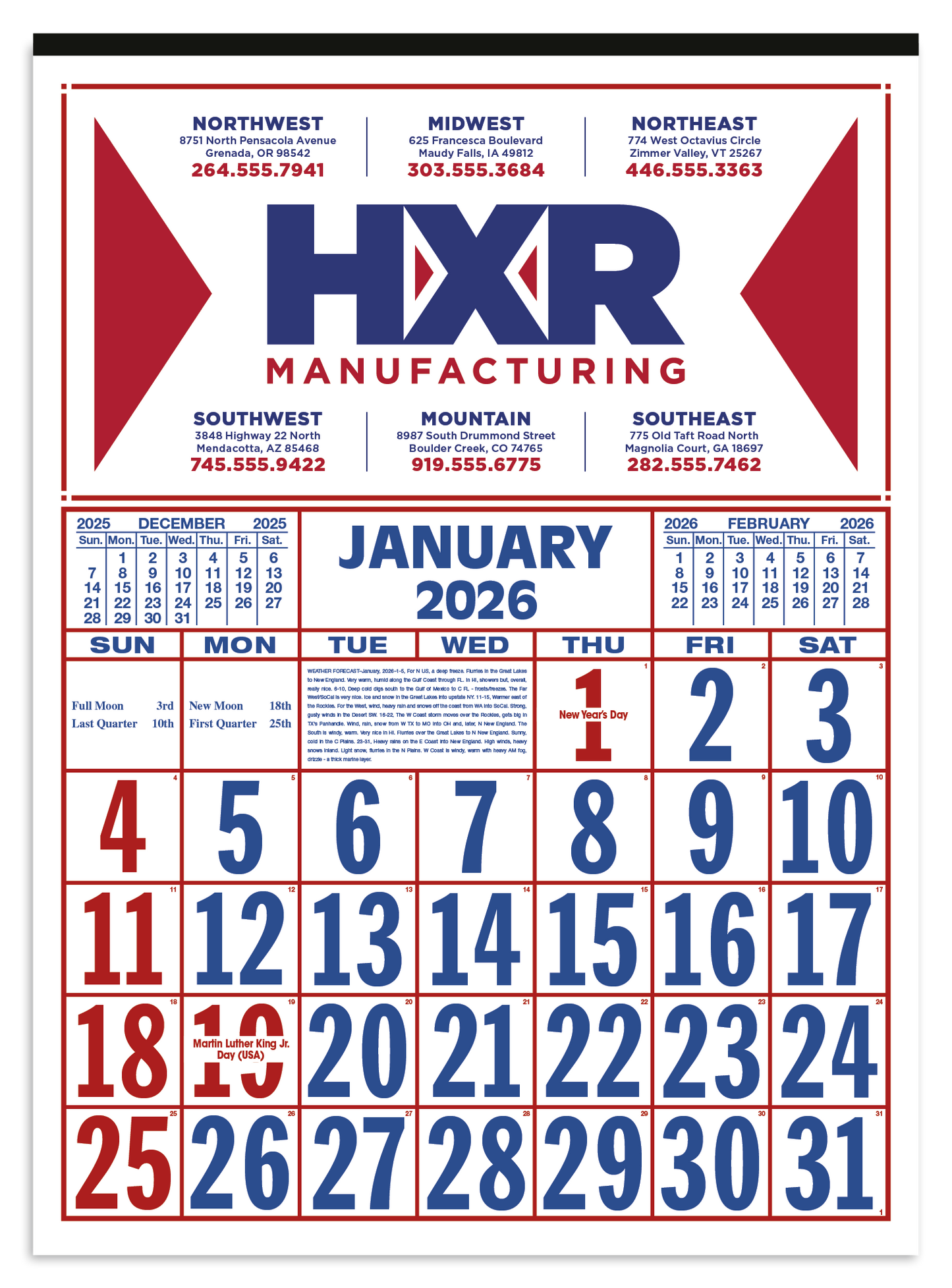 Skinner Kennedy Commercial 12Sheet Calendar-80-E