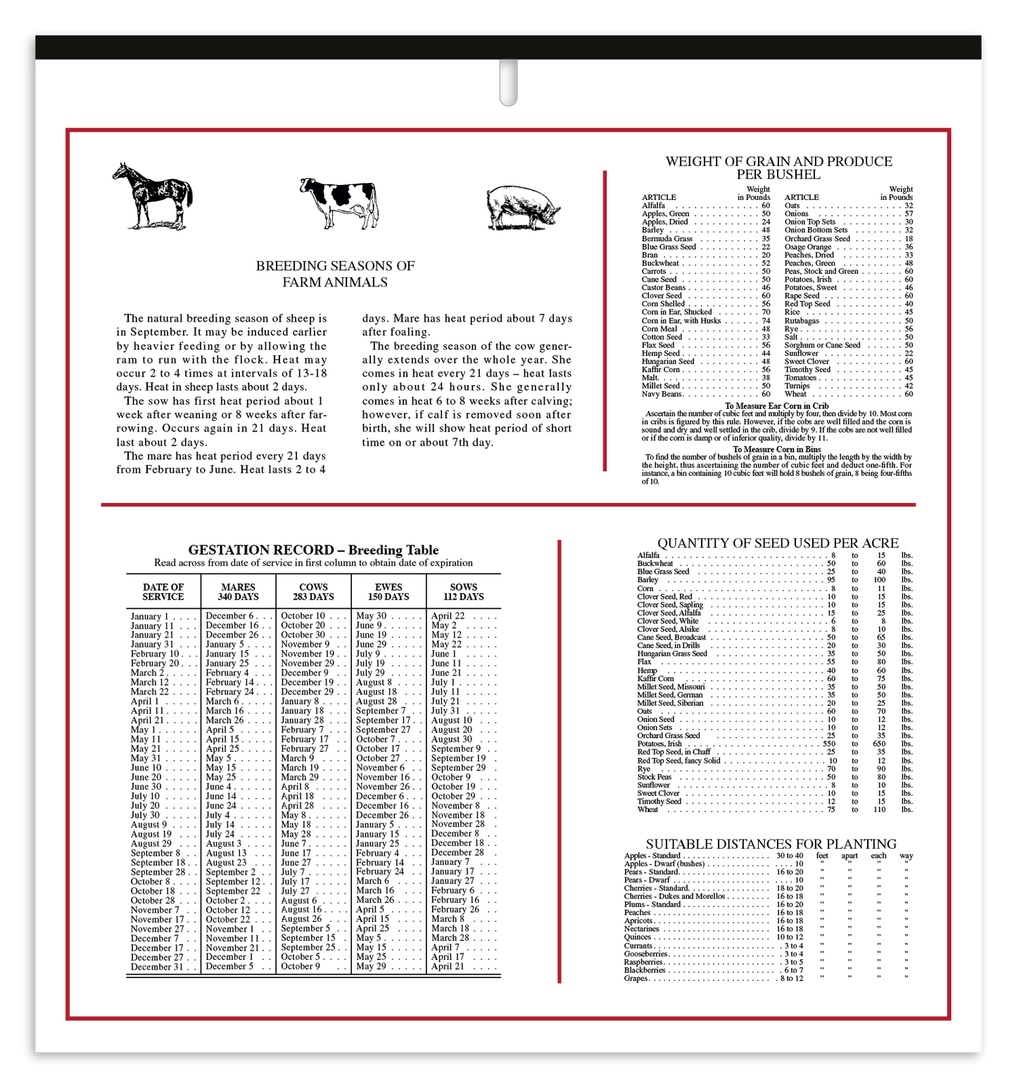 Skinner Kennedy Almanac Calendar-150-E