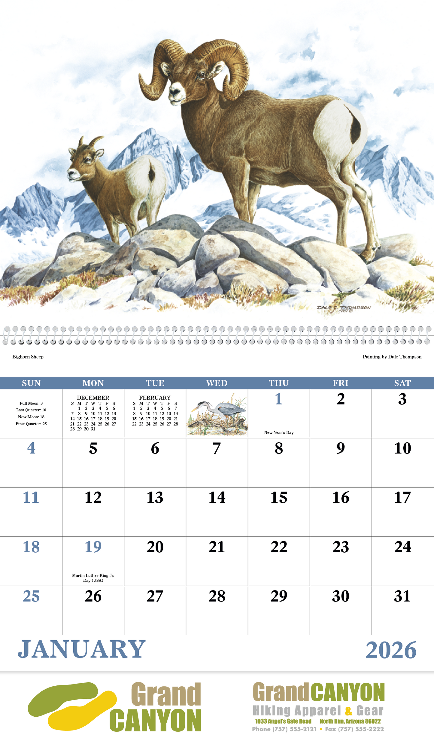 Good Value Wildlife Trek Spiral Calendar-7003