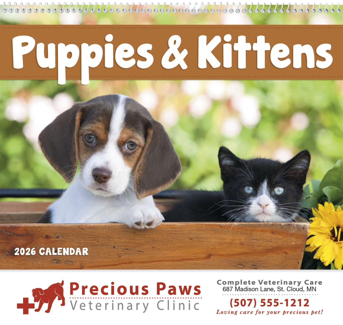 Good Value Puppies Kittens Spiral Calendar-7007