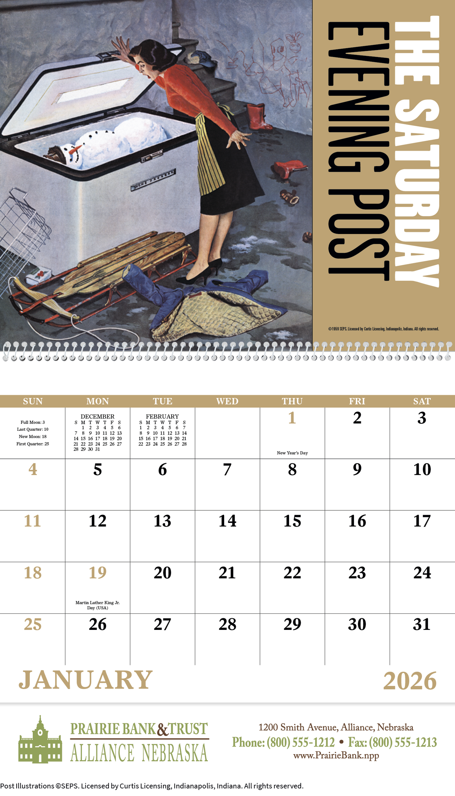 Good Value The Saturday Evening Post Spiral Calendar-7009
