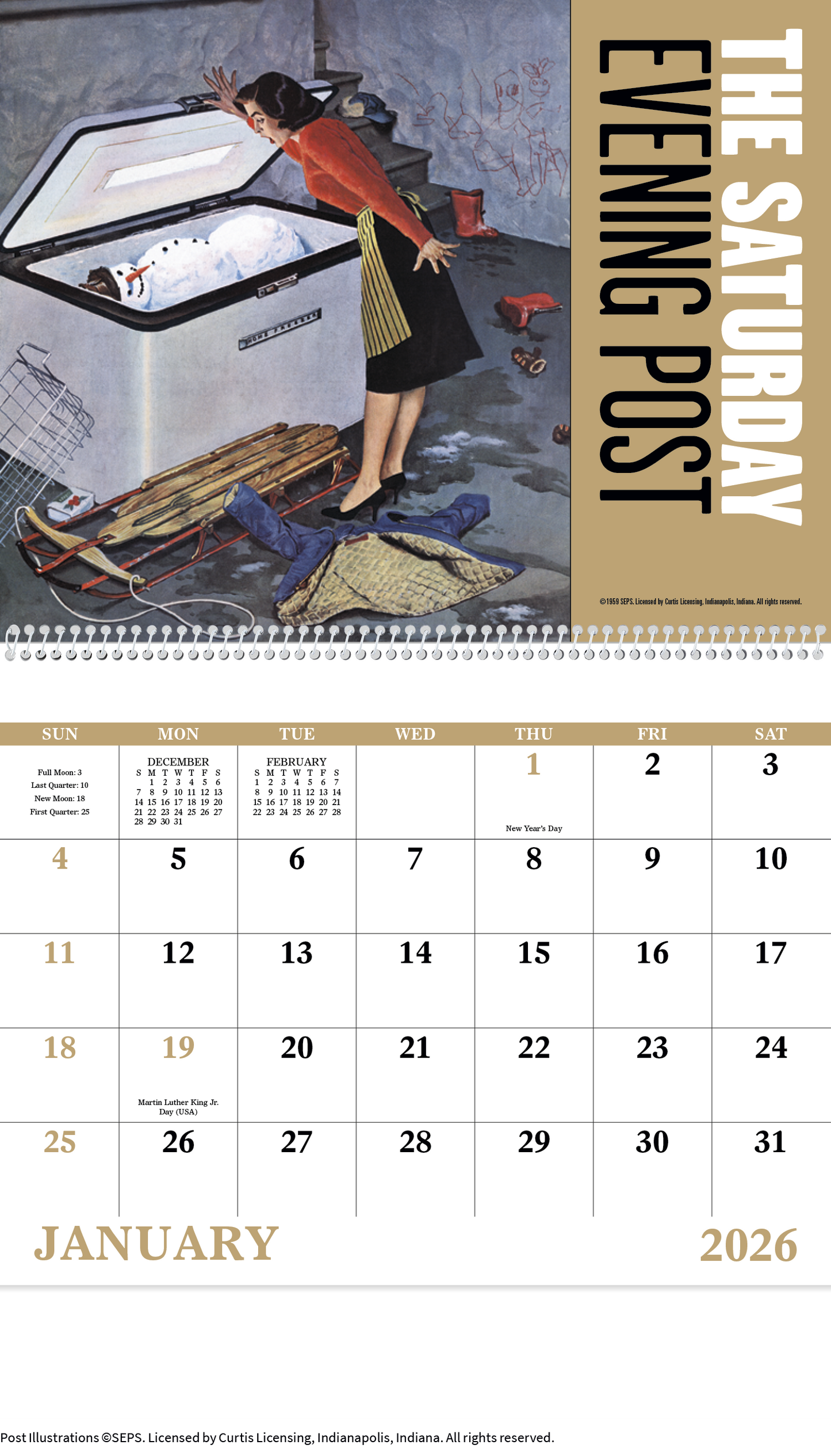 Good Value The Saturday Evening Post Spiral Calendar-7009