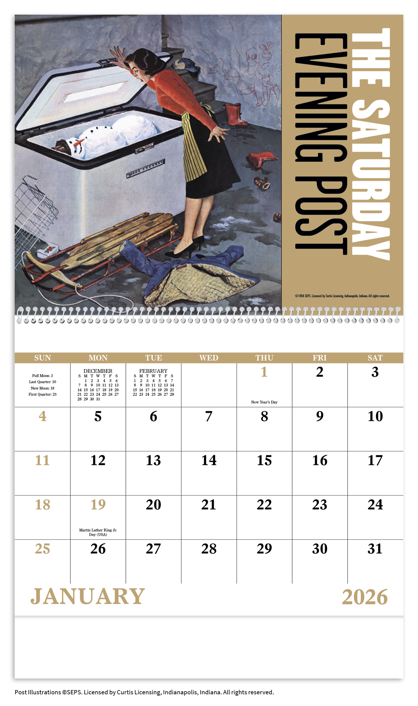 Good Value The Saturday Evening Post Spiral Calendar-7009