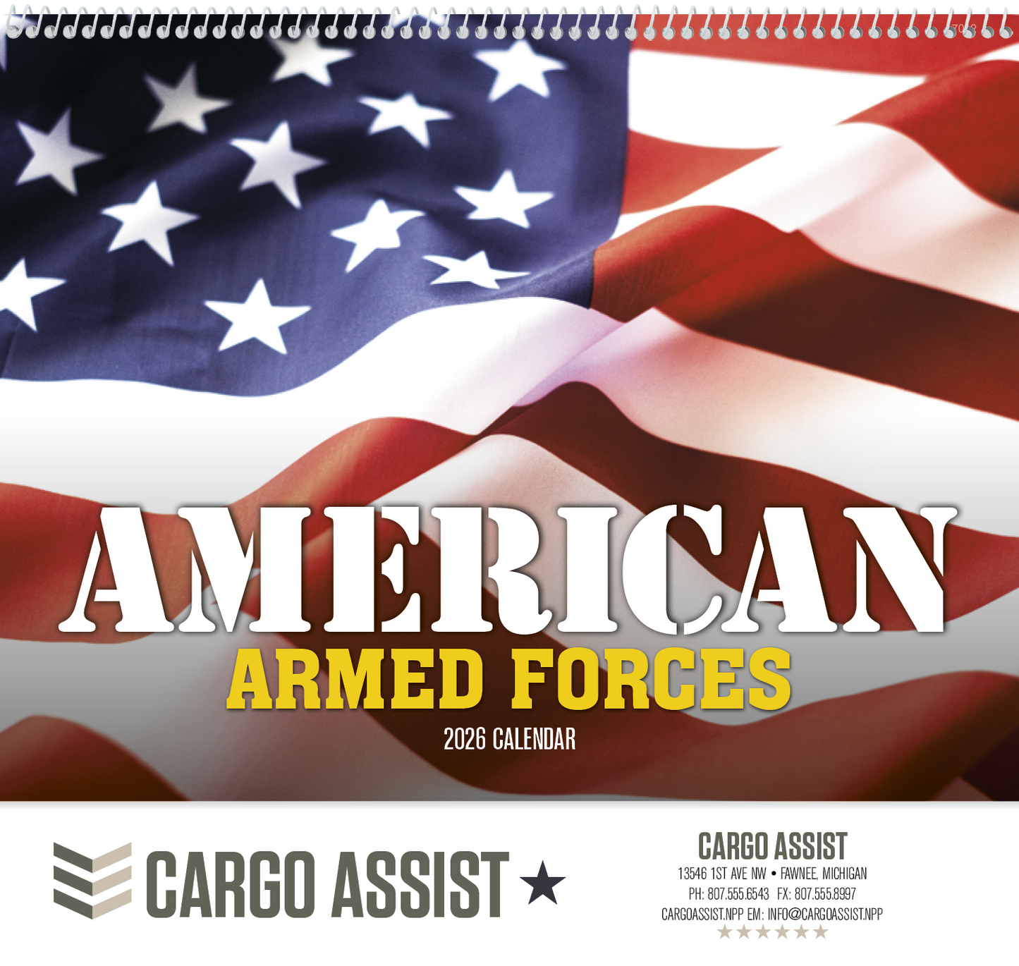 Good Value American Armed Forces Spiral Calendar-7012