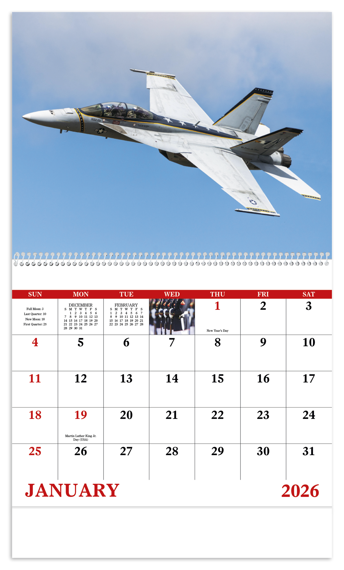 Good Value American Armed Forces Spiral Calendar-7012