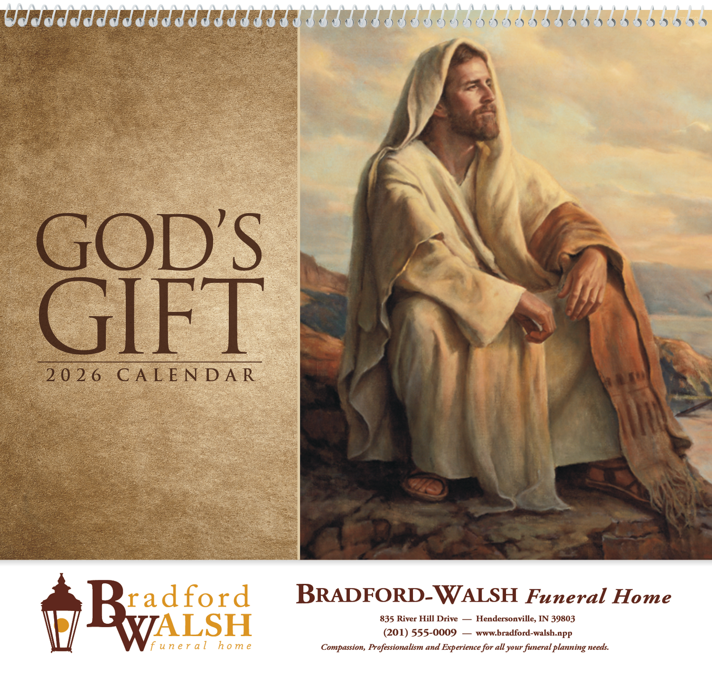 Good Value Gods Gift w Funeral PrePlanning Sheet Spiral Calendar-7019