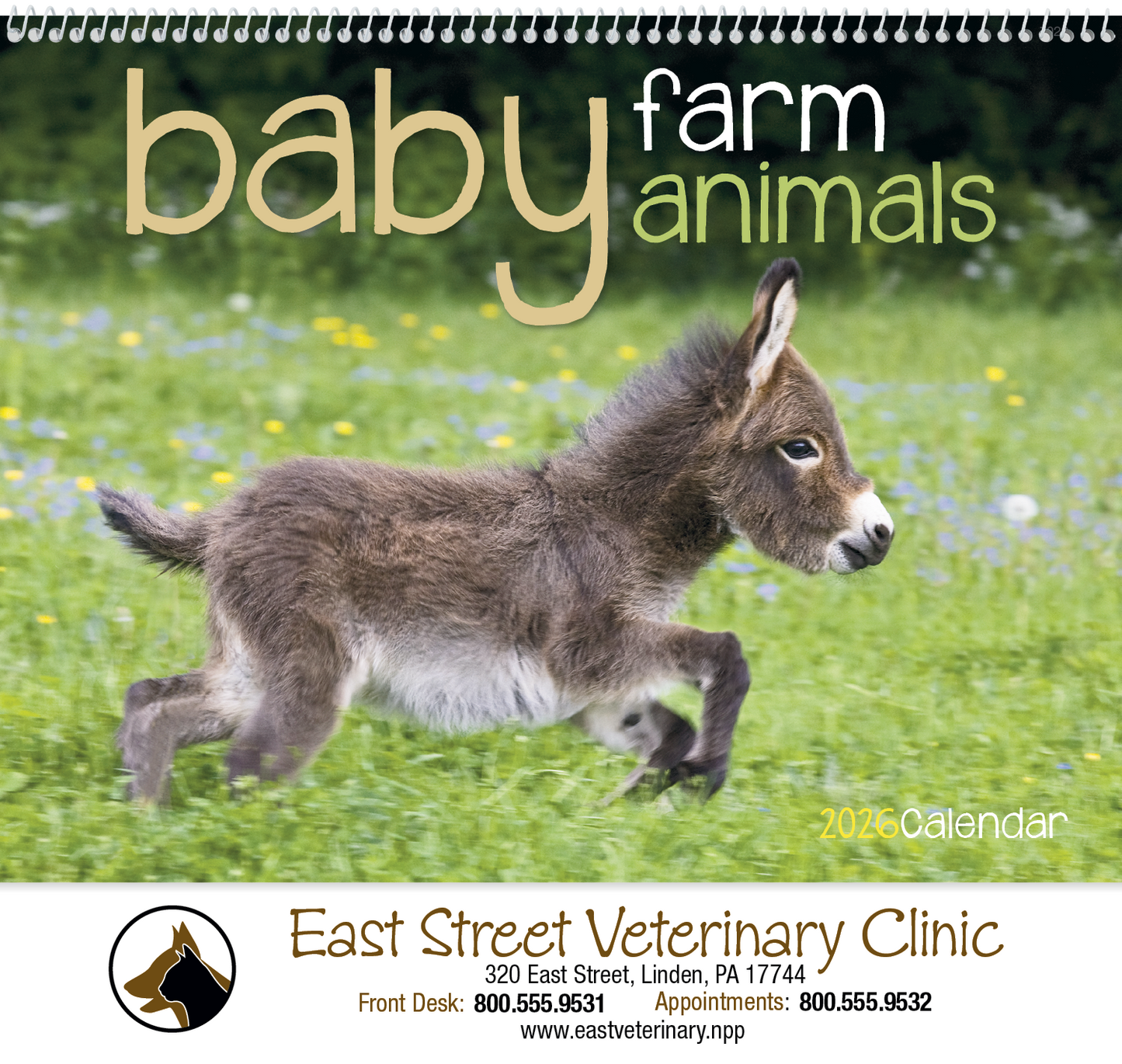 Good Value Baby Farm Animals Spiral Calendar-7020