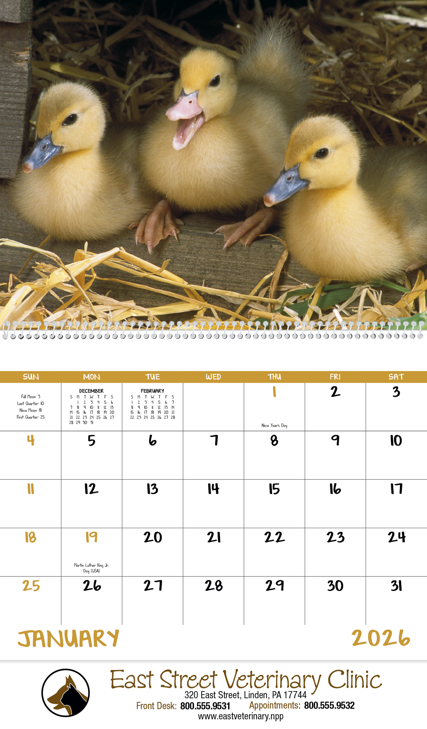 Good Value Baby Farm Animals Spiral Calendar-7020