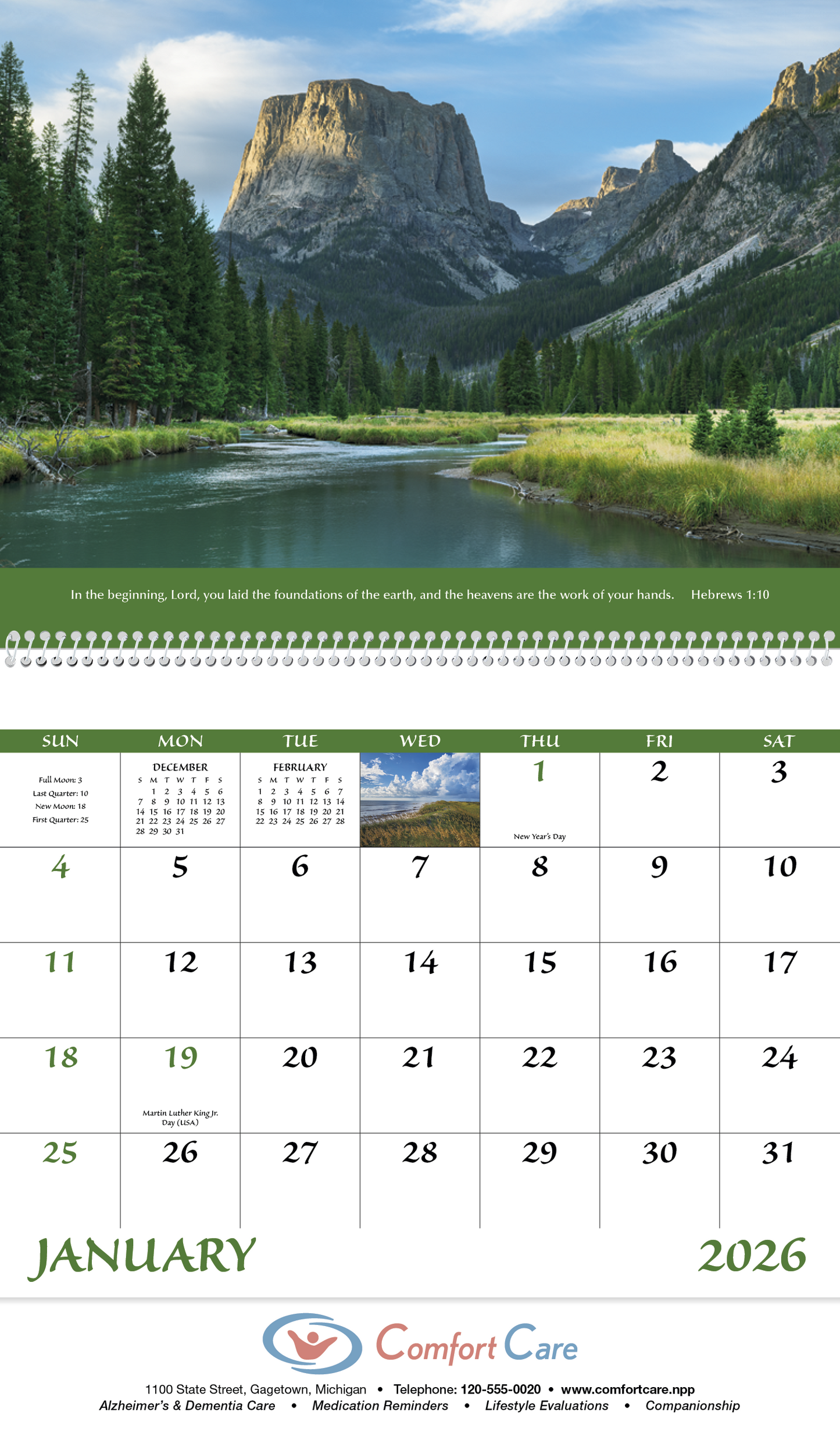 Good Value Eternal Word without Funeral Planner Spiral Calendar-7023