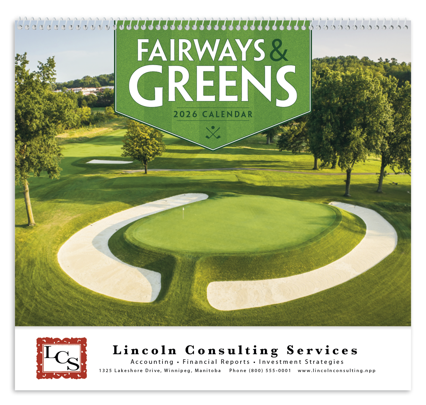 Good Value Fairways Greens Spiral Calendar-7029