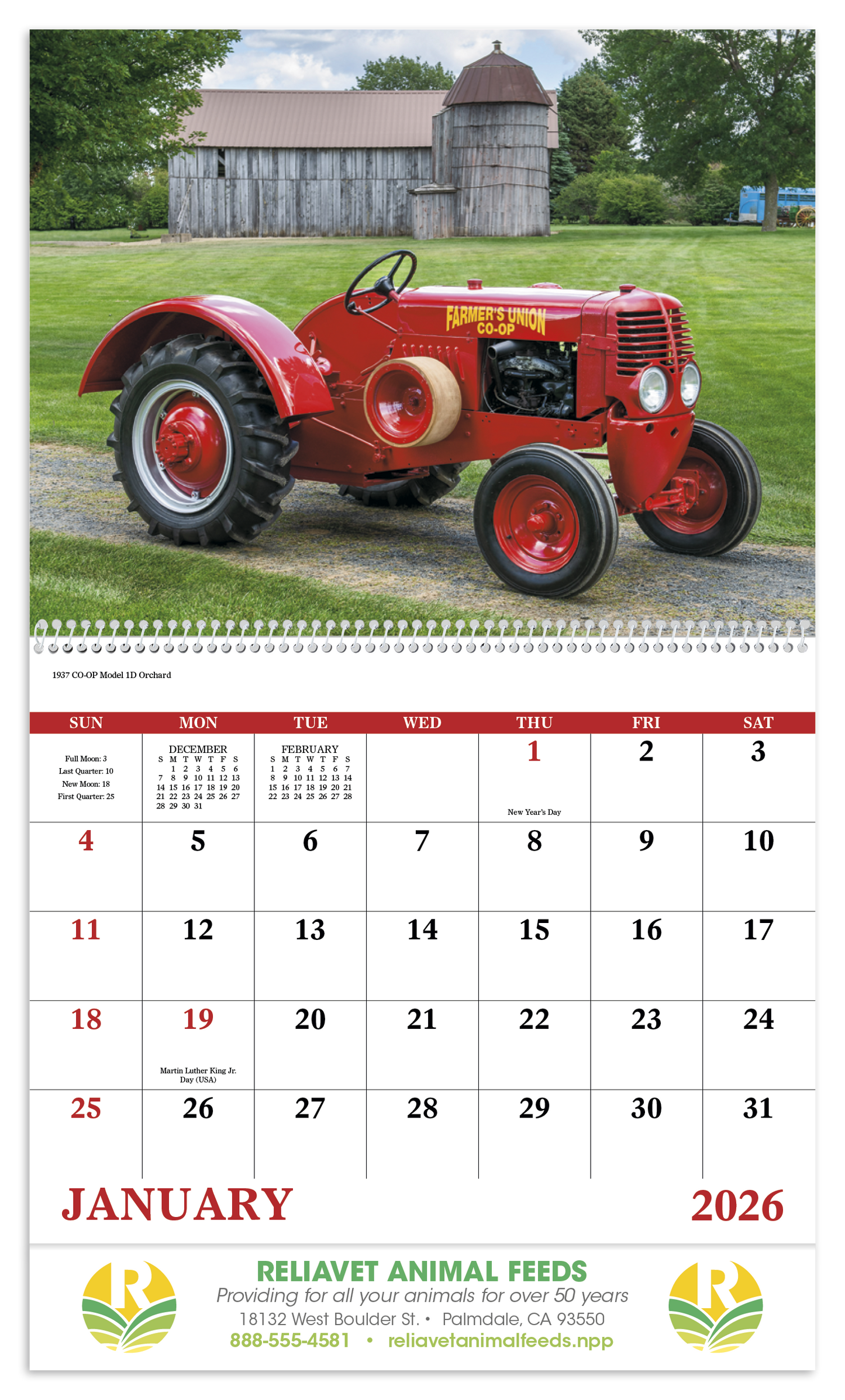 Good Value Classic Tractor Spiral Calendar-7030