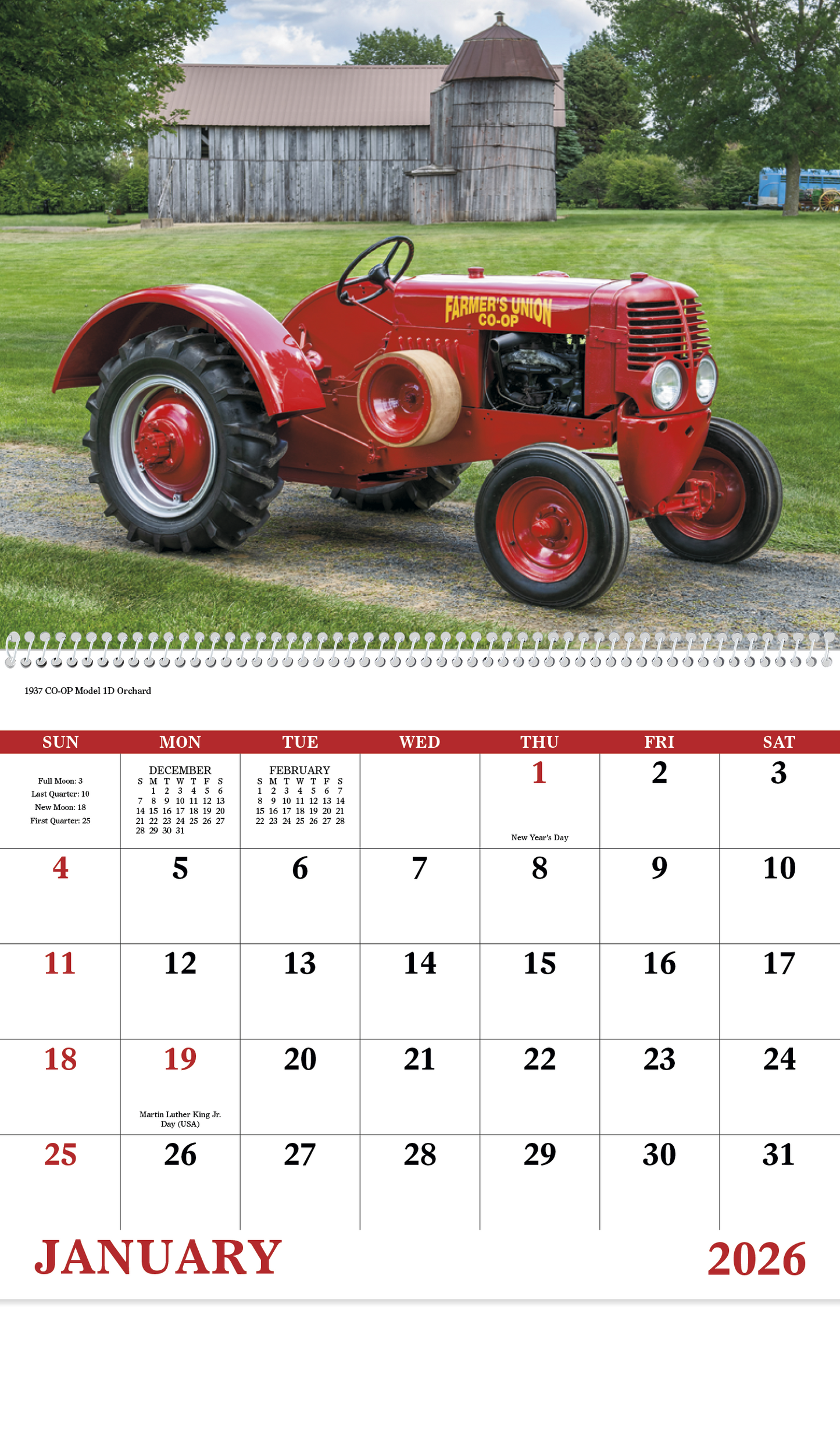 Good Value Classic Tractor Spiral Calendar-7030