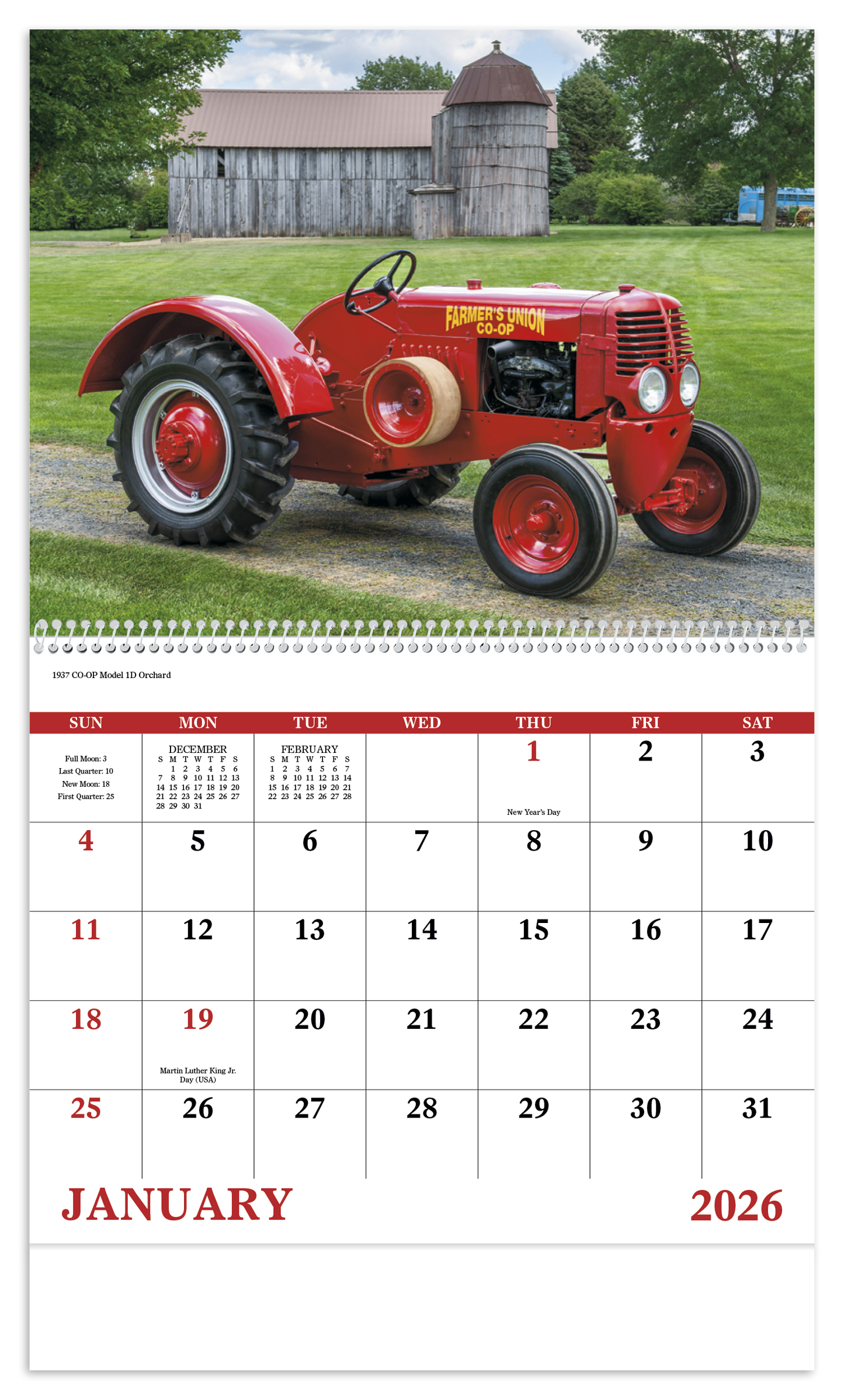 Good Value Classic Tractor Spiral Calendar-7030
